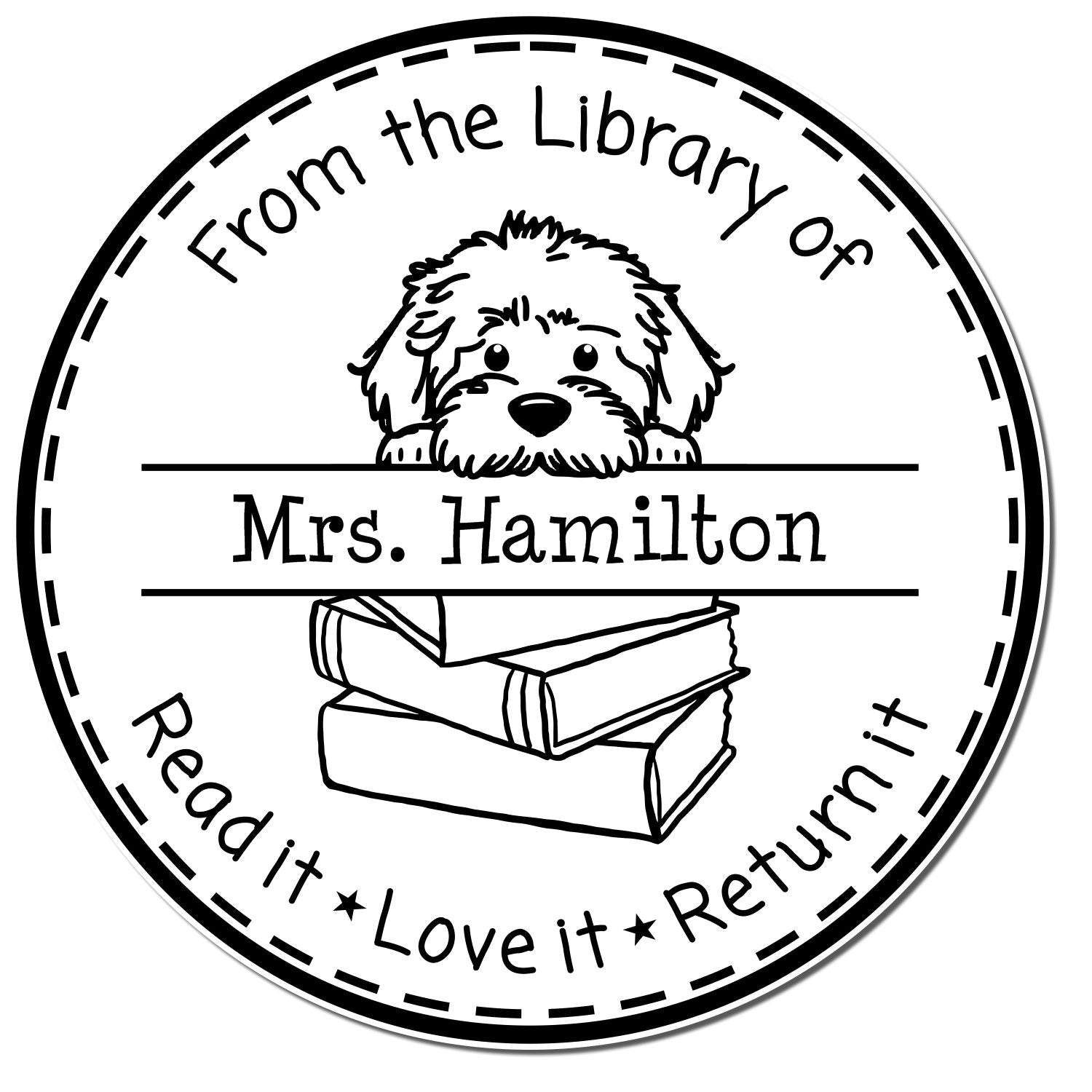 Cute Labradoodle Custom Teachers Stamper - Engineer Seal Stamps