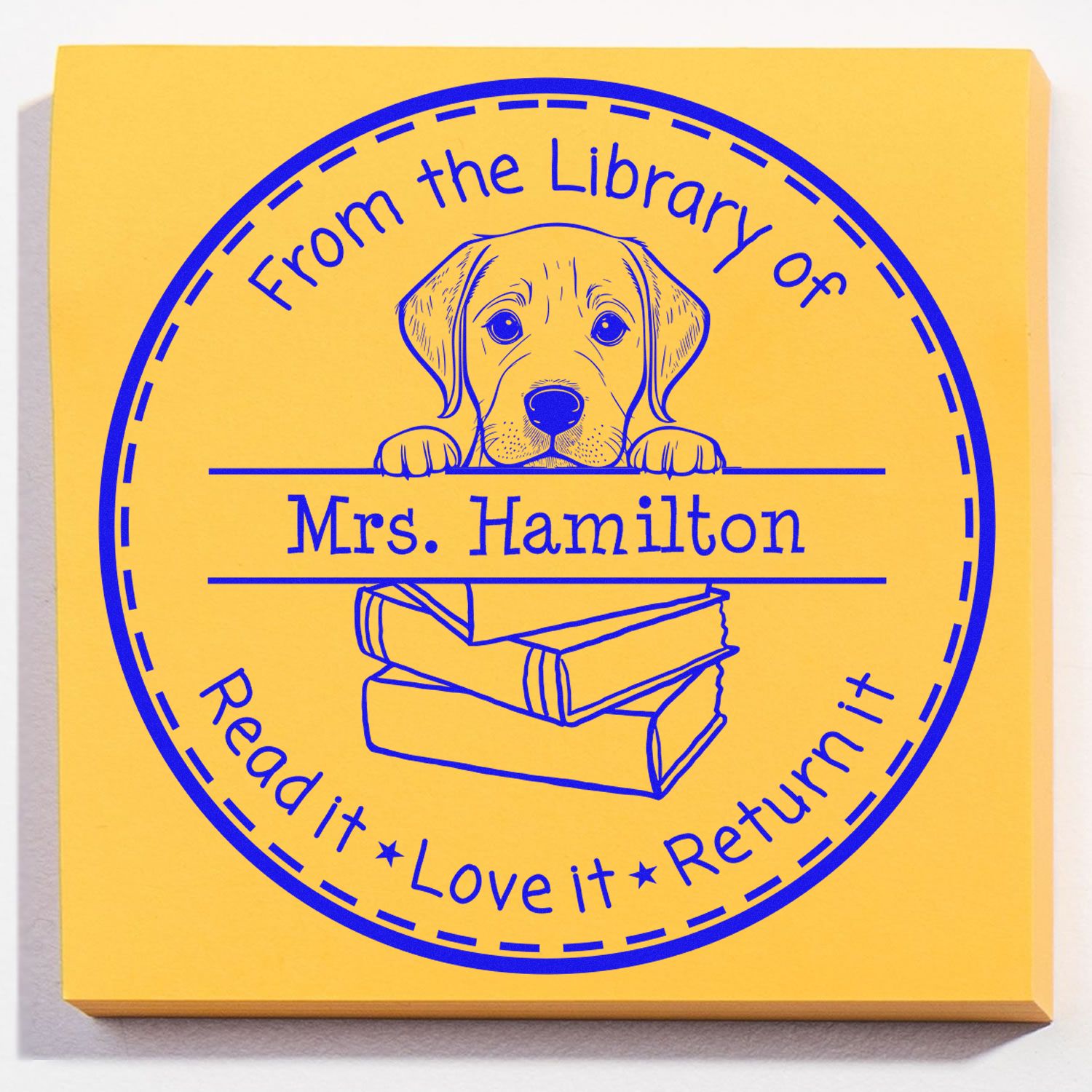 Adorable Labrador Retriever Pet Themed Teacher Library Stamper - Engineer Seal Stamps