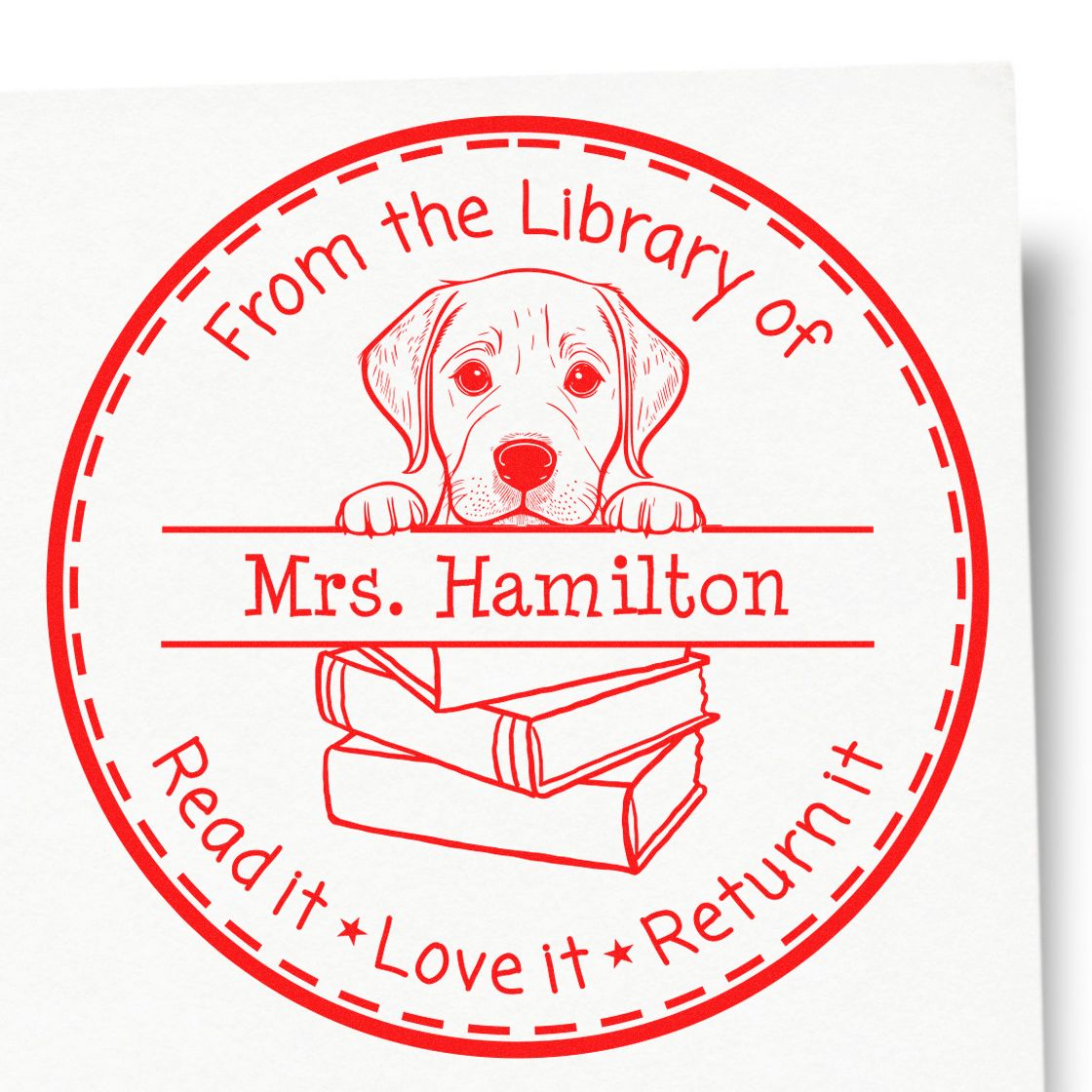 Adorable Labrador Retriever Puppy Themed Teacher Library Stamper - Engineer Seal Stamps