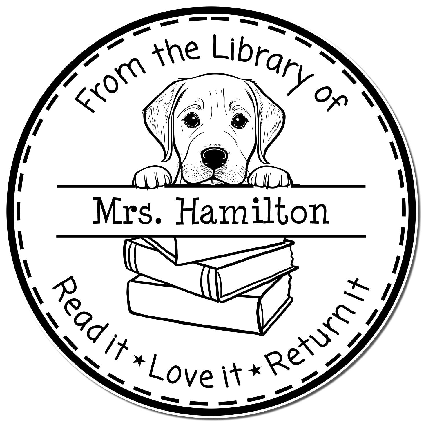 Cute Labrador Retriever Custom Teacher's Stamp - Engineer Seal Stamps