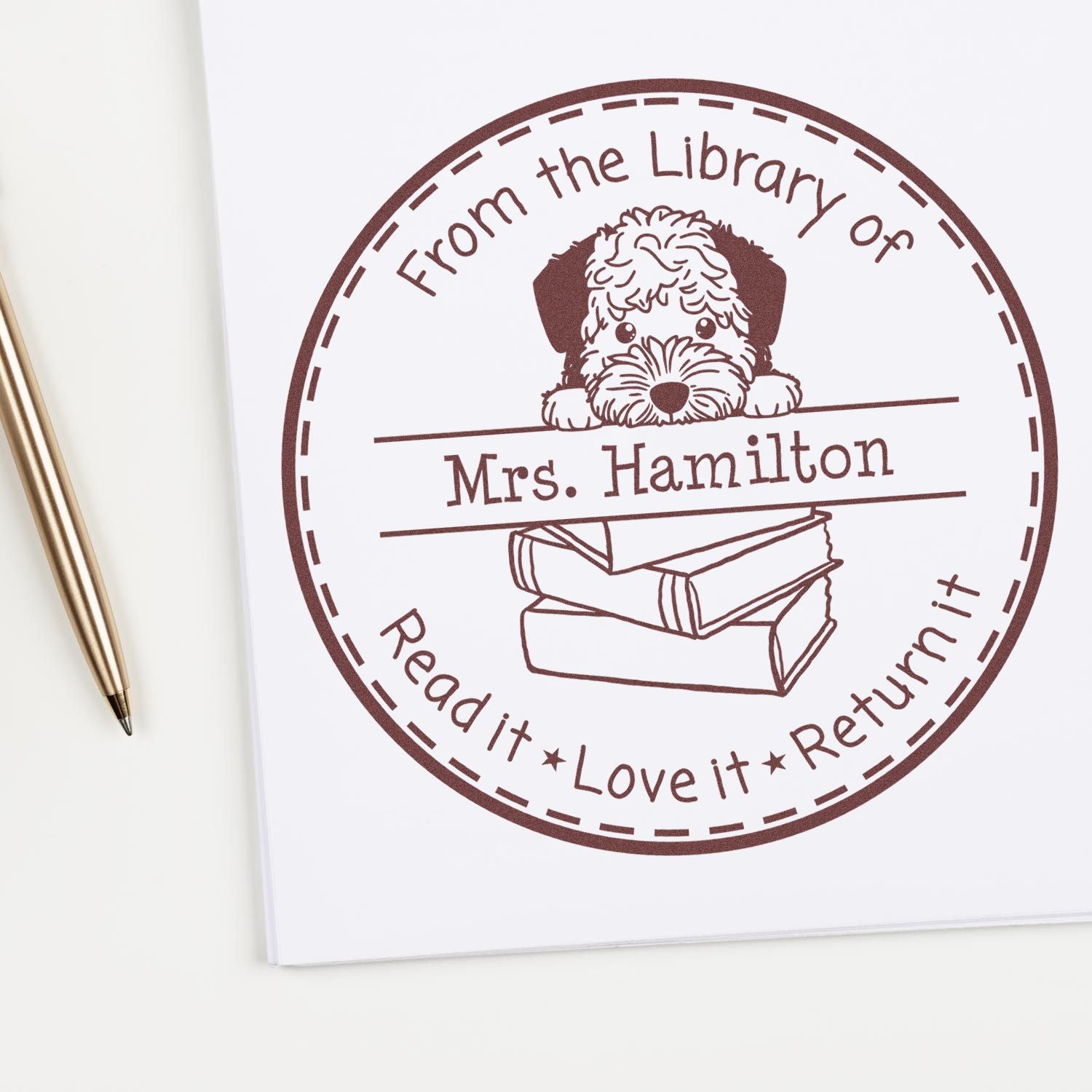 Lagotto Romagnolo Customizable Teachers Stamp - Engineer Seal Stamps