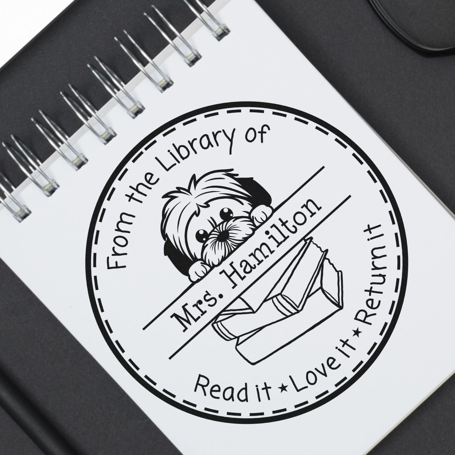 Cute Lhasa Apso Custom Teacher Stamp Stamper - Engineer Seal Stamps