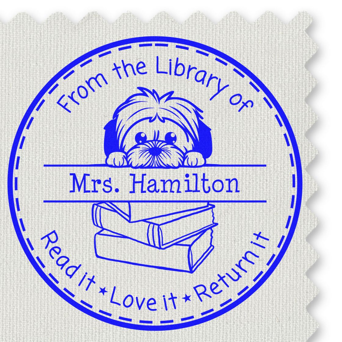 Cute Lhasa Apso Custom Teacher Stamp Stamper - Engineer Seal Stamps