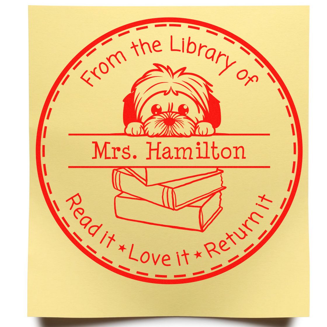 Adorable Lhasa Apso Pet Themed Teacher Classroom Stamp Stamper - Engineer Seal Stamps