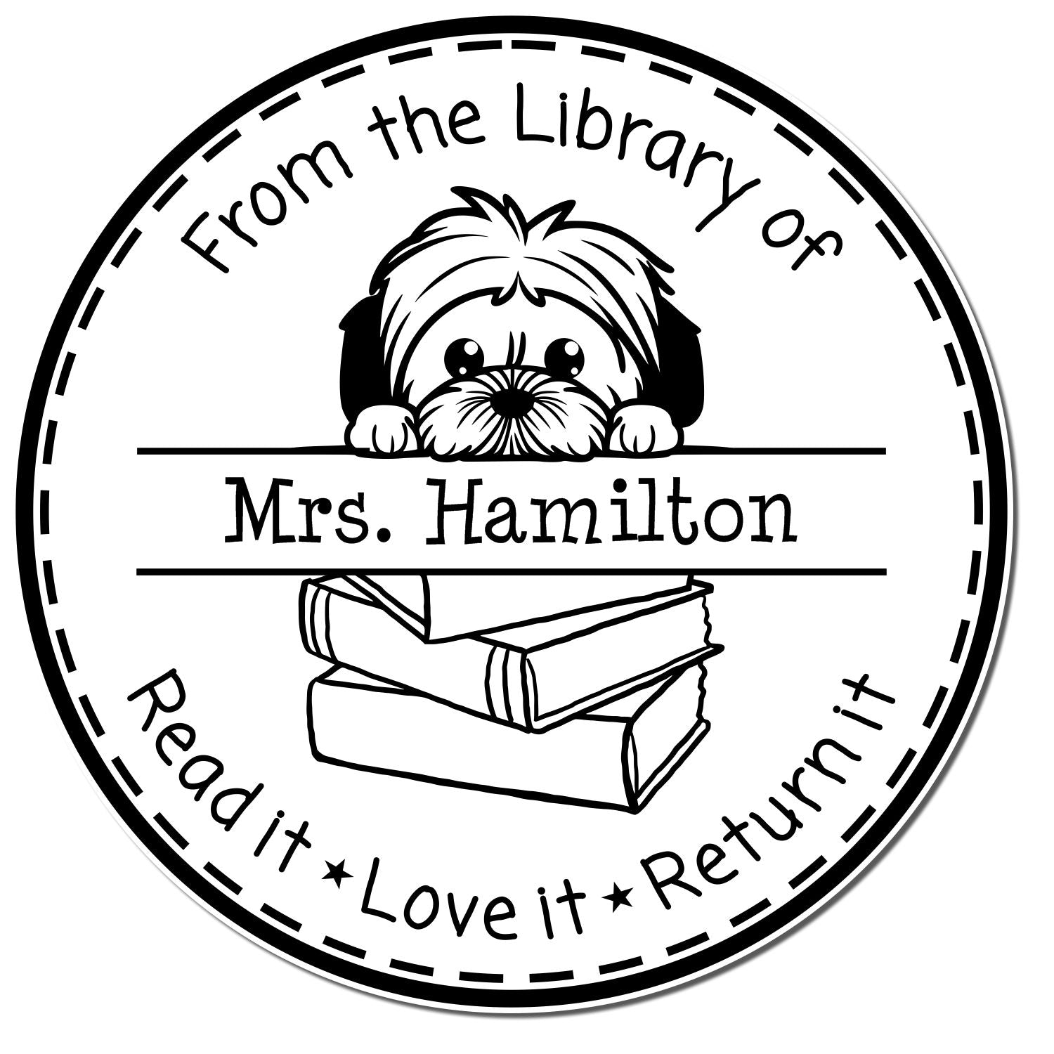 Cute Lhasa Apso Custom Teacher Stamp Stamper - Engineer Seal Stamps