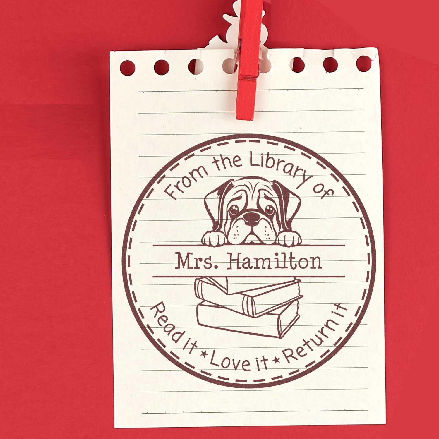 Cute Mastiff Custom Teacher Stamp For Classroom Stamper - Engineer Seal Stamps