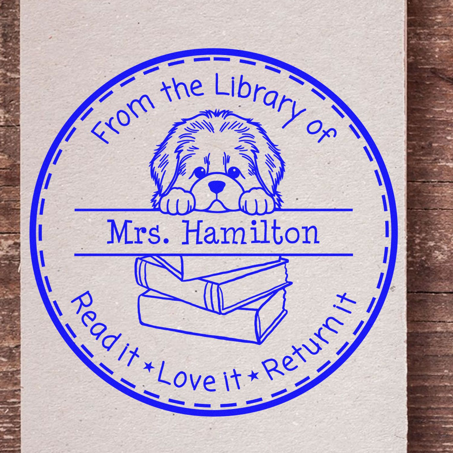 Adorable Newfoundland Pet Themed School Rockstar Stamper - Engineer Seal Stamps