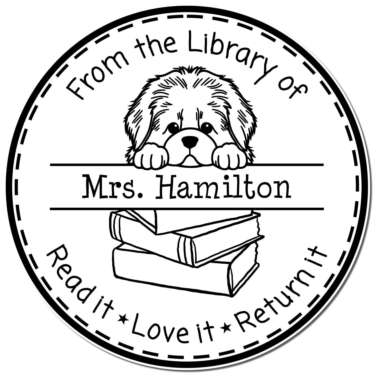 Adorable Newfoundland Puppy Themed School Rockstar Stamper - Engineer Seal Stamps