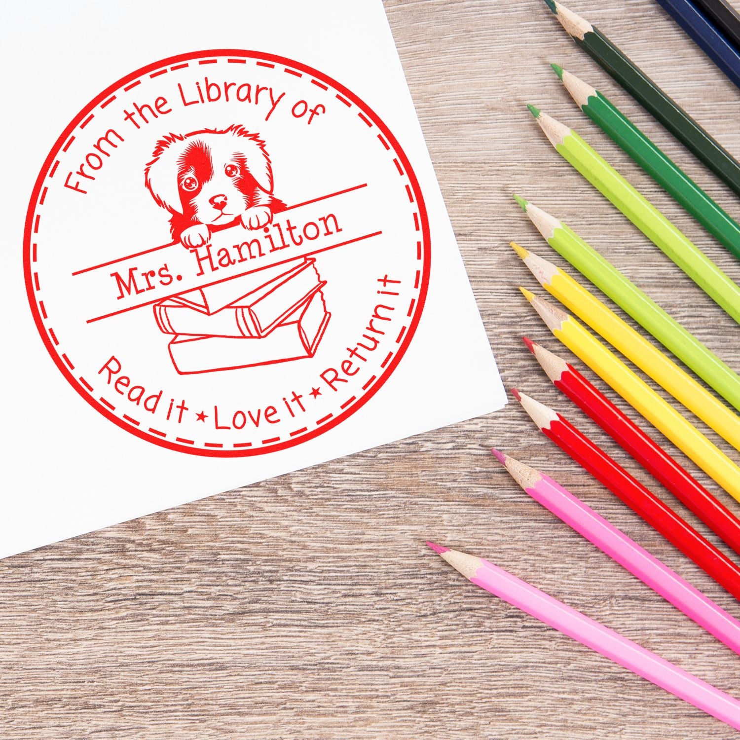 Adorable Nova Scotia Duck Tolling Retriever Personalized Teaching Stamper - Engineer Seal Stamps