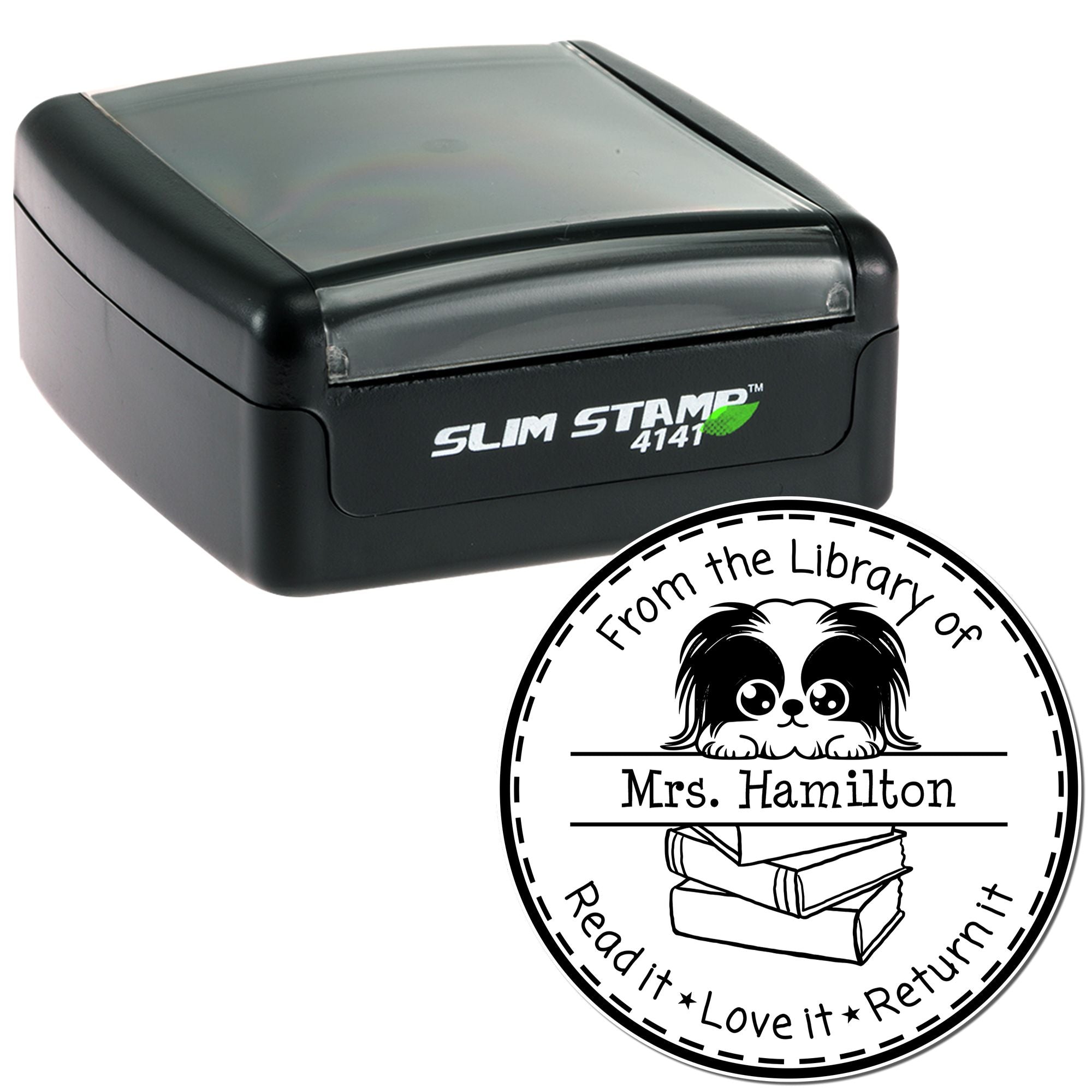 Adorable Pekingese Personalized Teachers Stamper - Engineer Seal Stamps