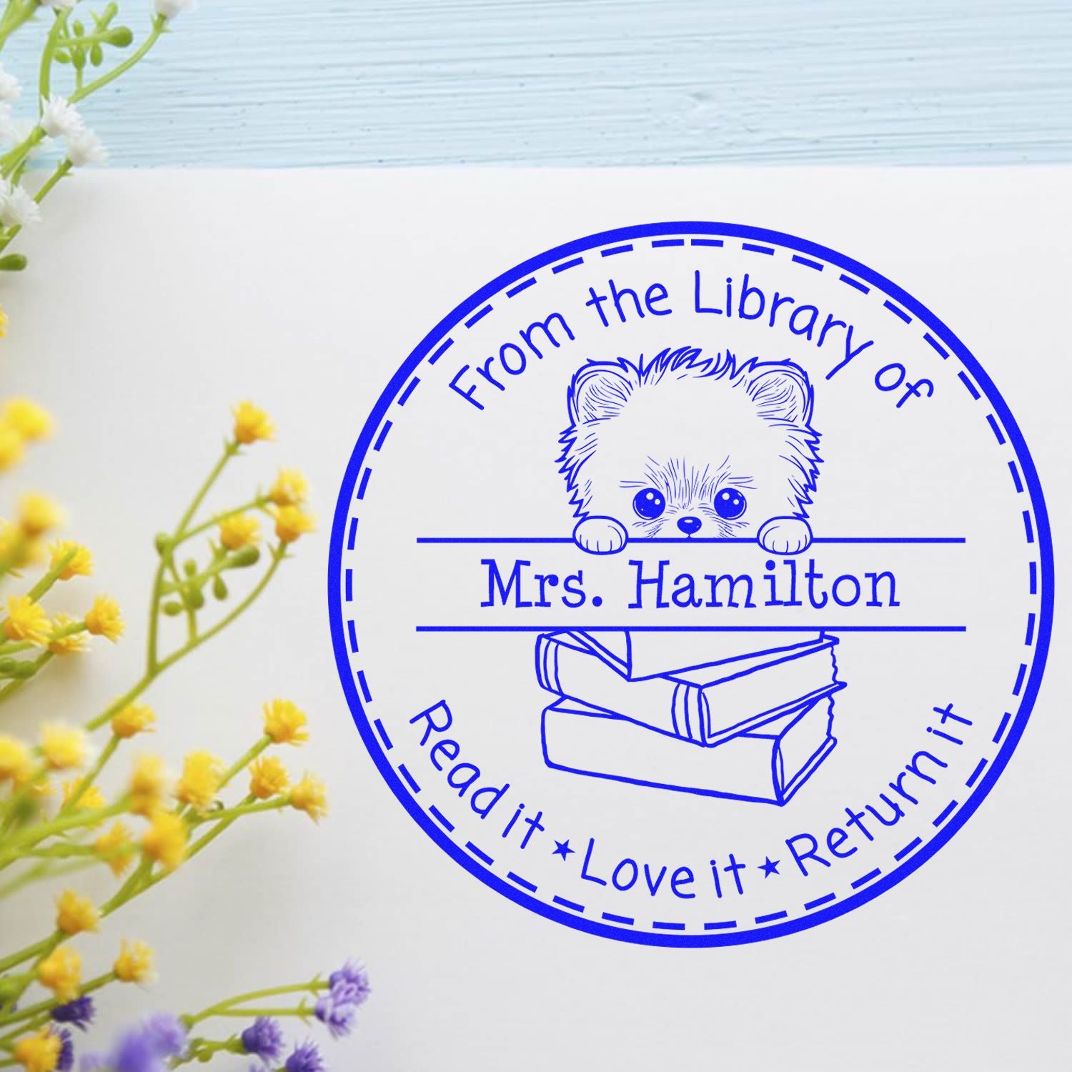 Pomeranian Custom Teach Stamp - Engineer Seal Stamps