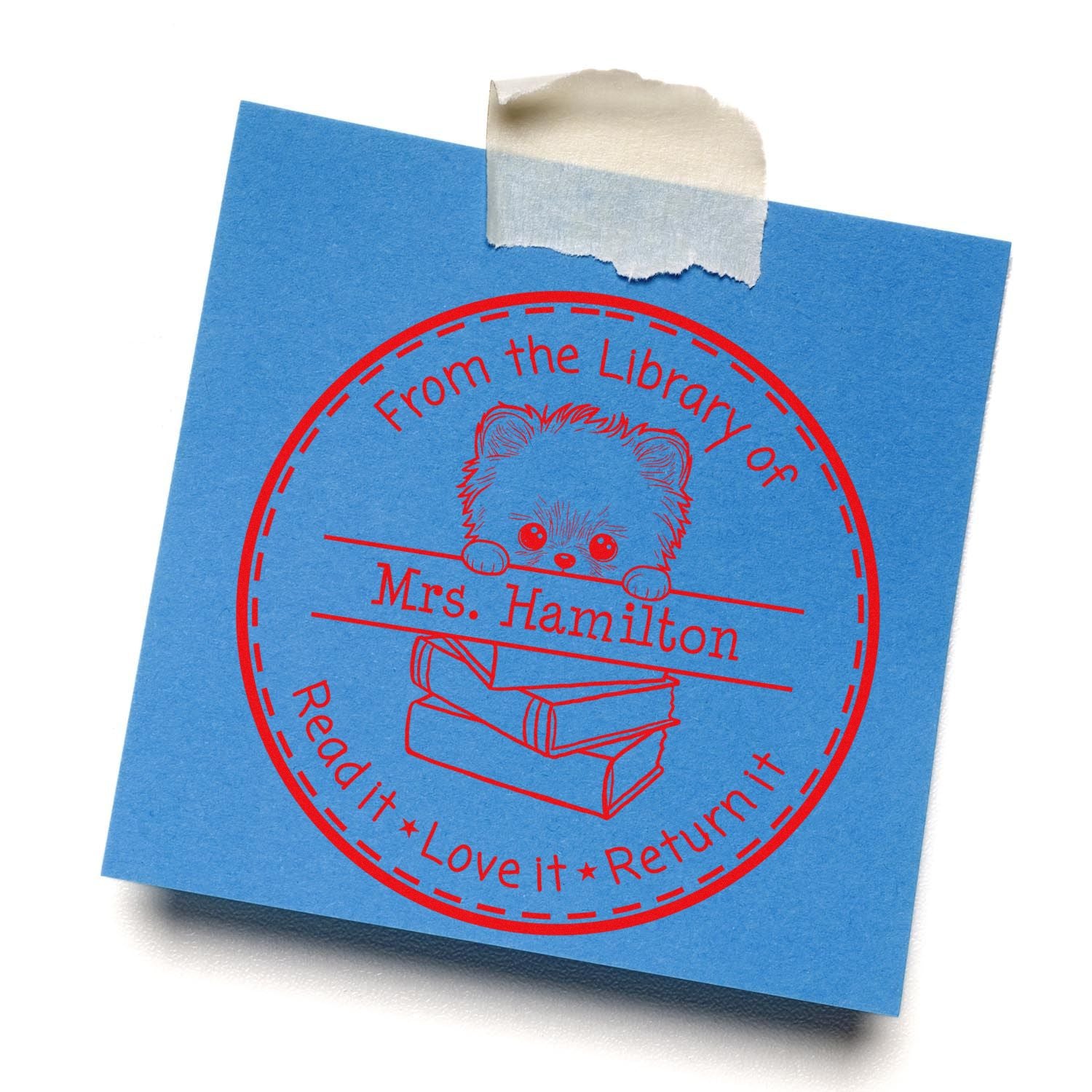 Pomeranian Puppy Themed Read It Love It Return It Stamper - Engineer Seal Stamps