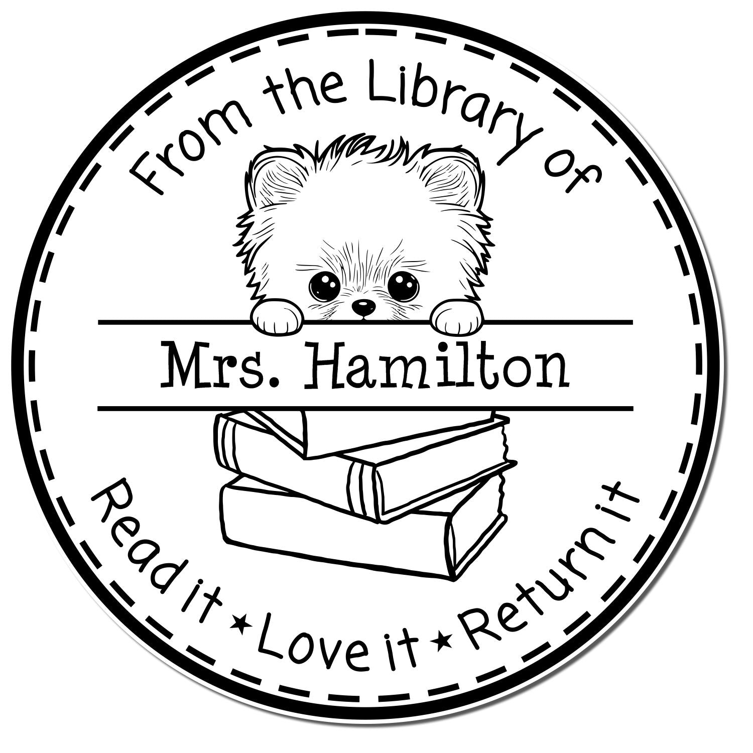 Pomeranian Customizable Teach Stamp - Engineer Seal Stamps