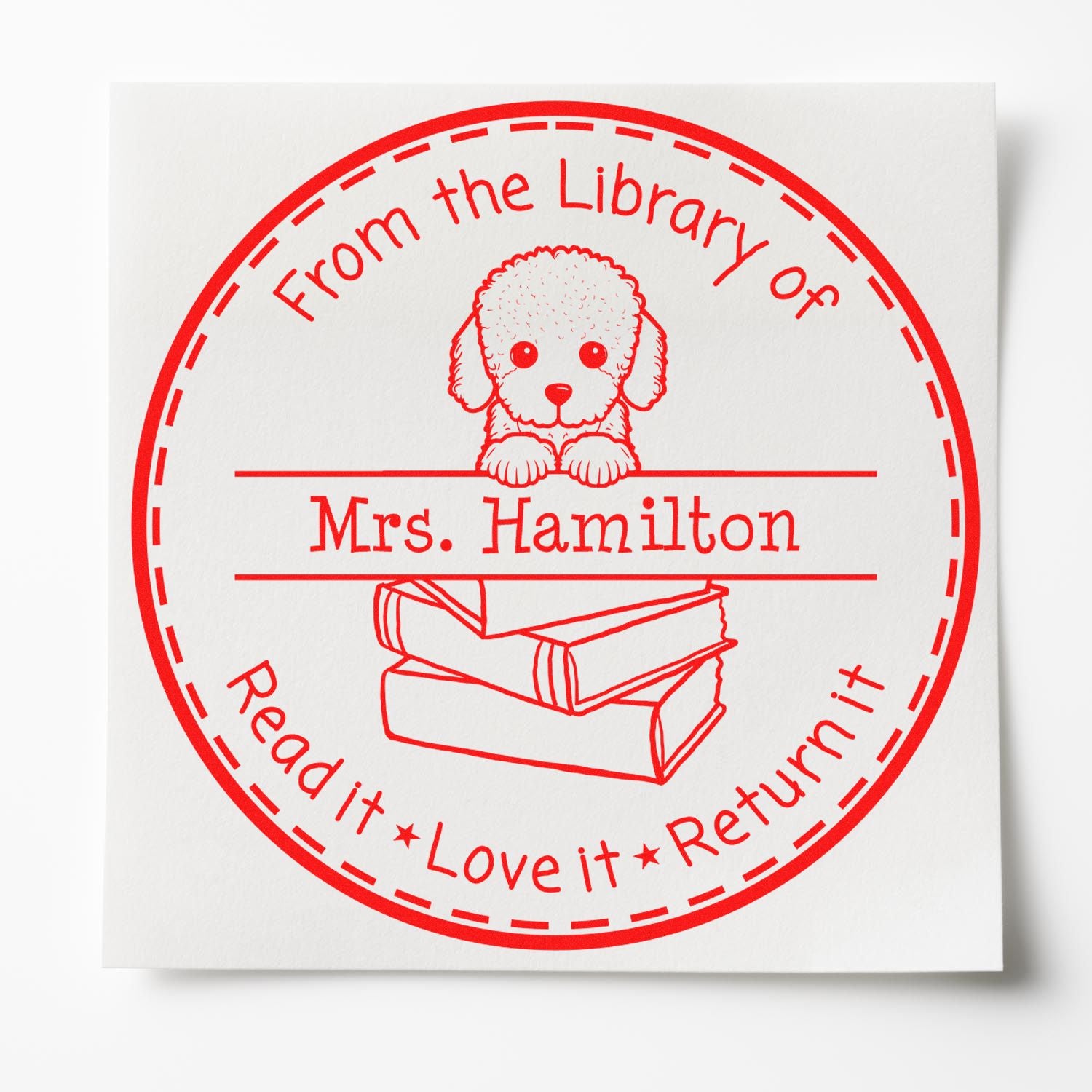 Poodle Customizable School Rockstar Stamper - Engineer Seal Stamps