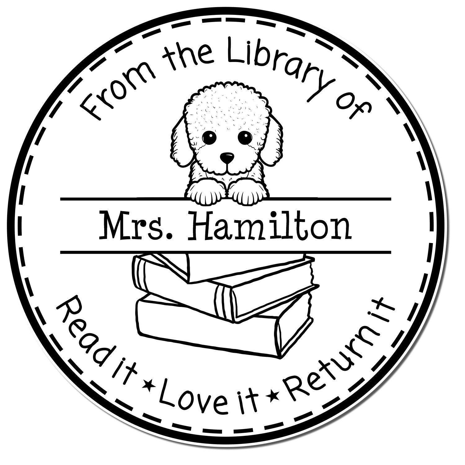 Poodle Customizable School Rockstar Stamper - Engineer Seal Stamps