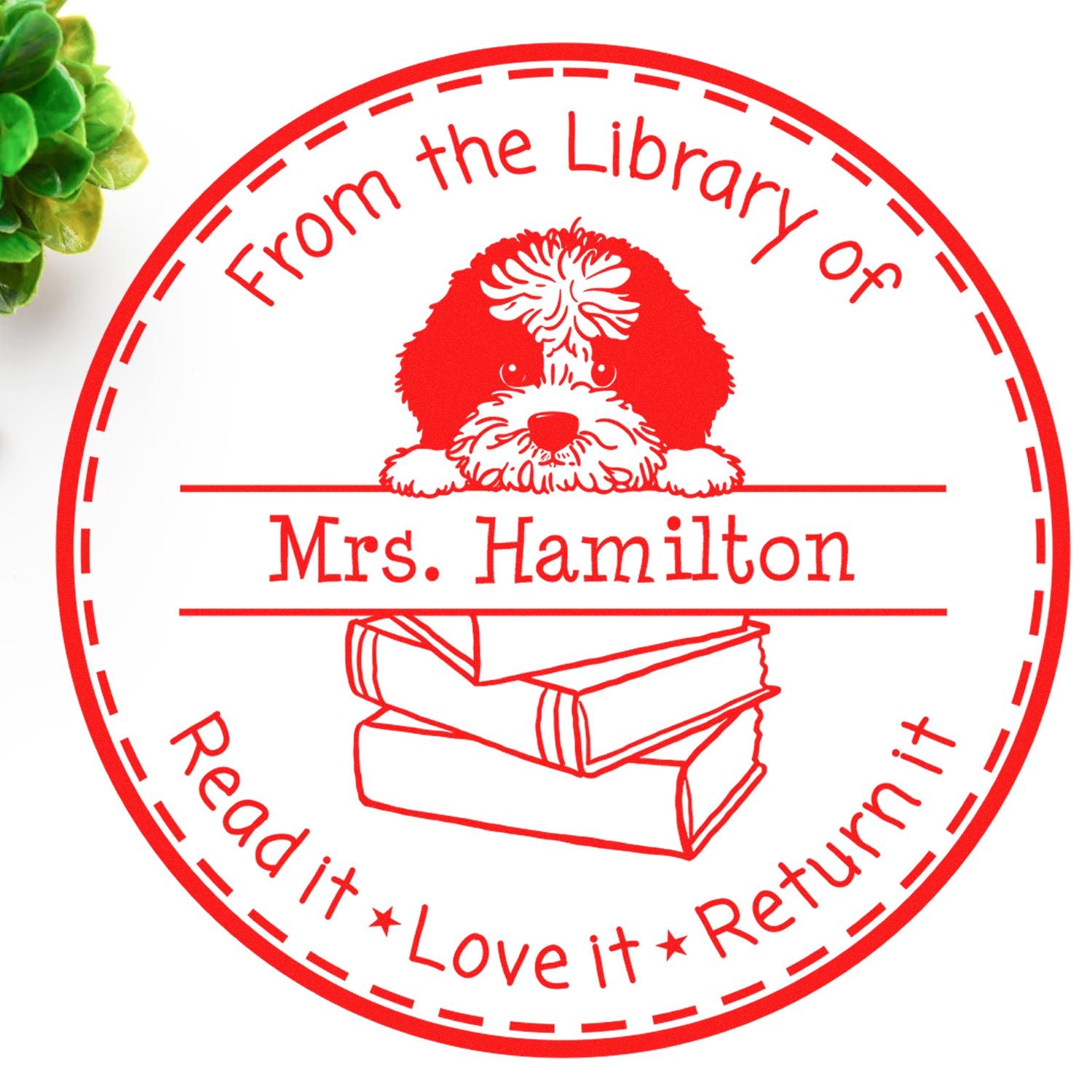 Portuguese Water Dog Custom School Rockstar Stamp - Engineer Seal Stamps