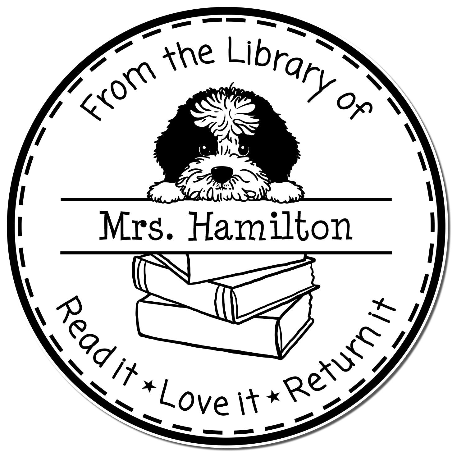 Portuguese Water Dog Custom School Rockstar Stamp - Engineer Seal Stamps