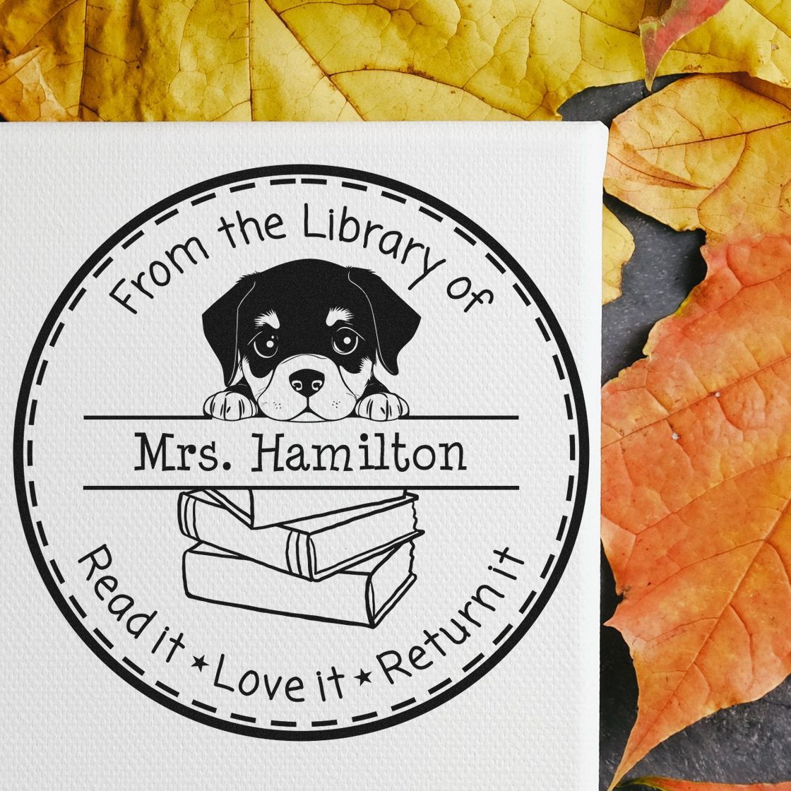 Rottweiler Personalized Teacher Library Stamper - Engineer Seal Stamps