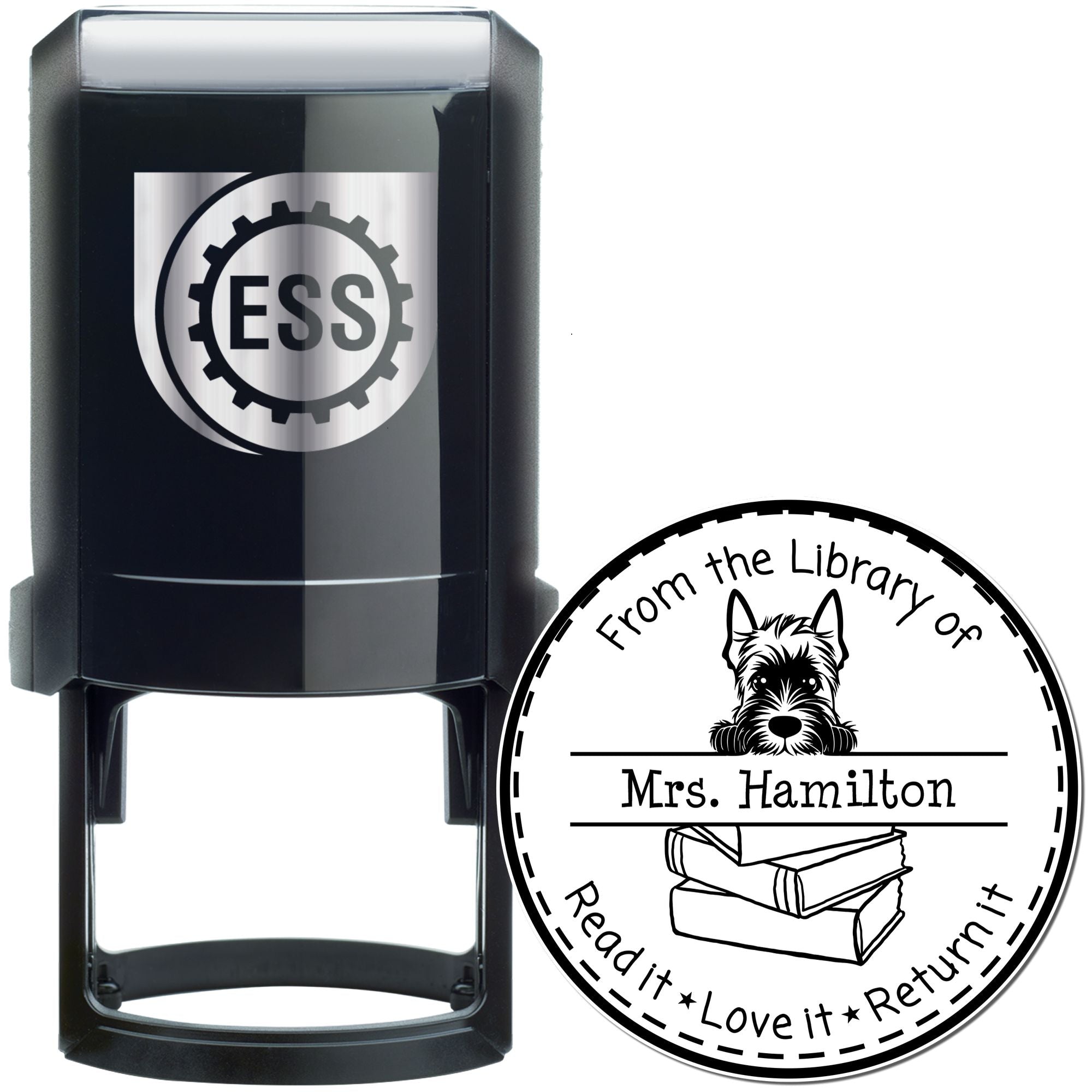 Scottish Terrier Custom Read It Love It Return It Stamp - Engineer Seal Stamps