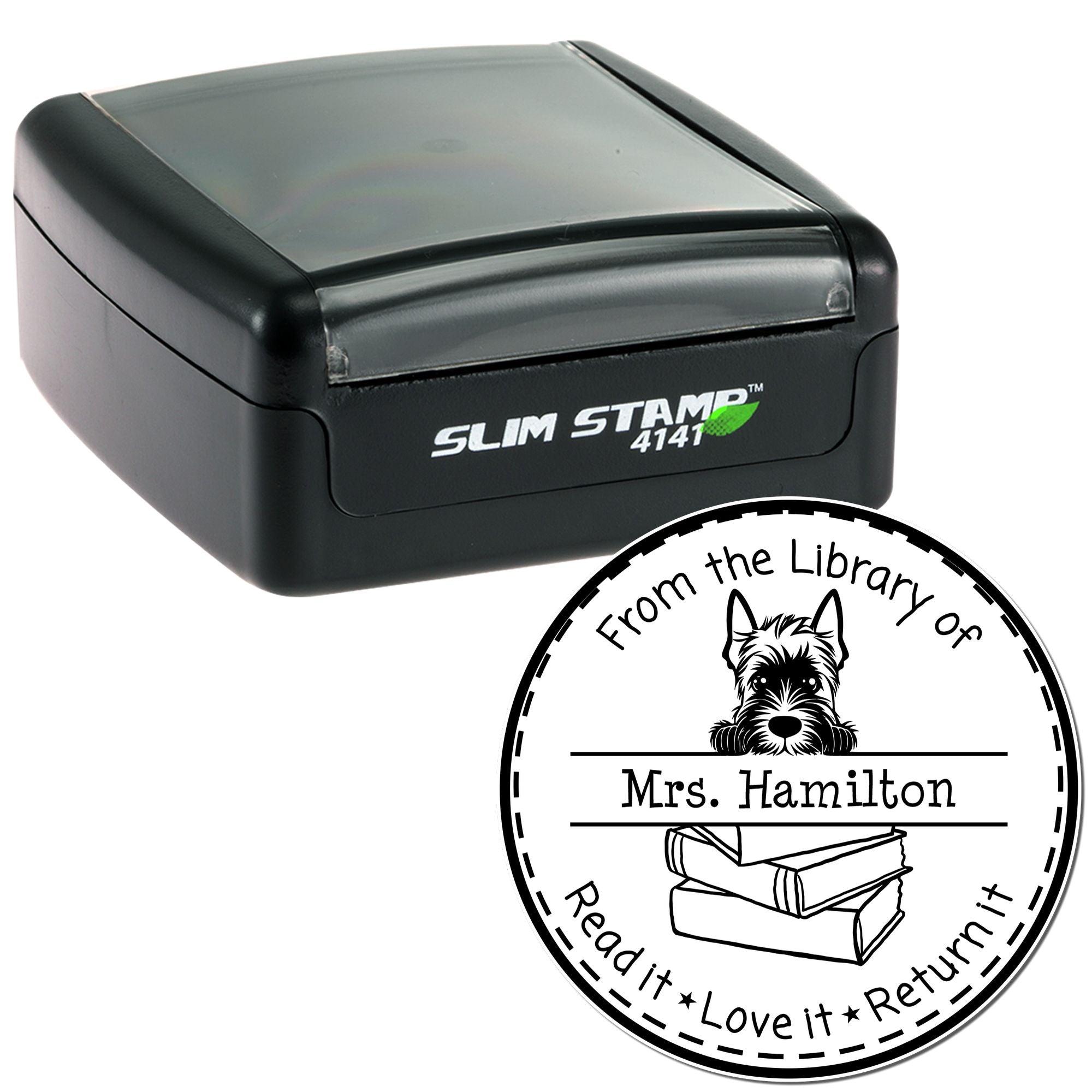 Scottish Terrier Personalized Teacher Classroom Stamp Stamper - Engineer Seal Stamps