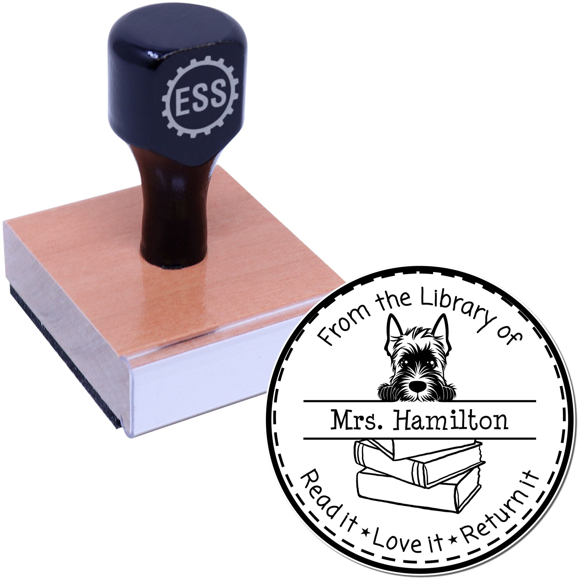 Scottish Terrier Customizable Read It Love It Return It Stamp