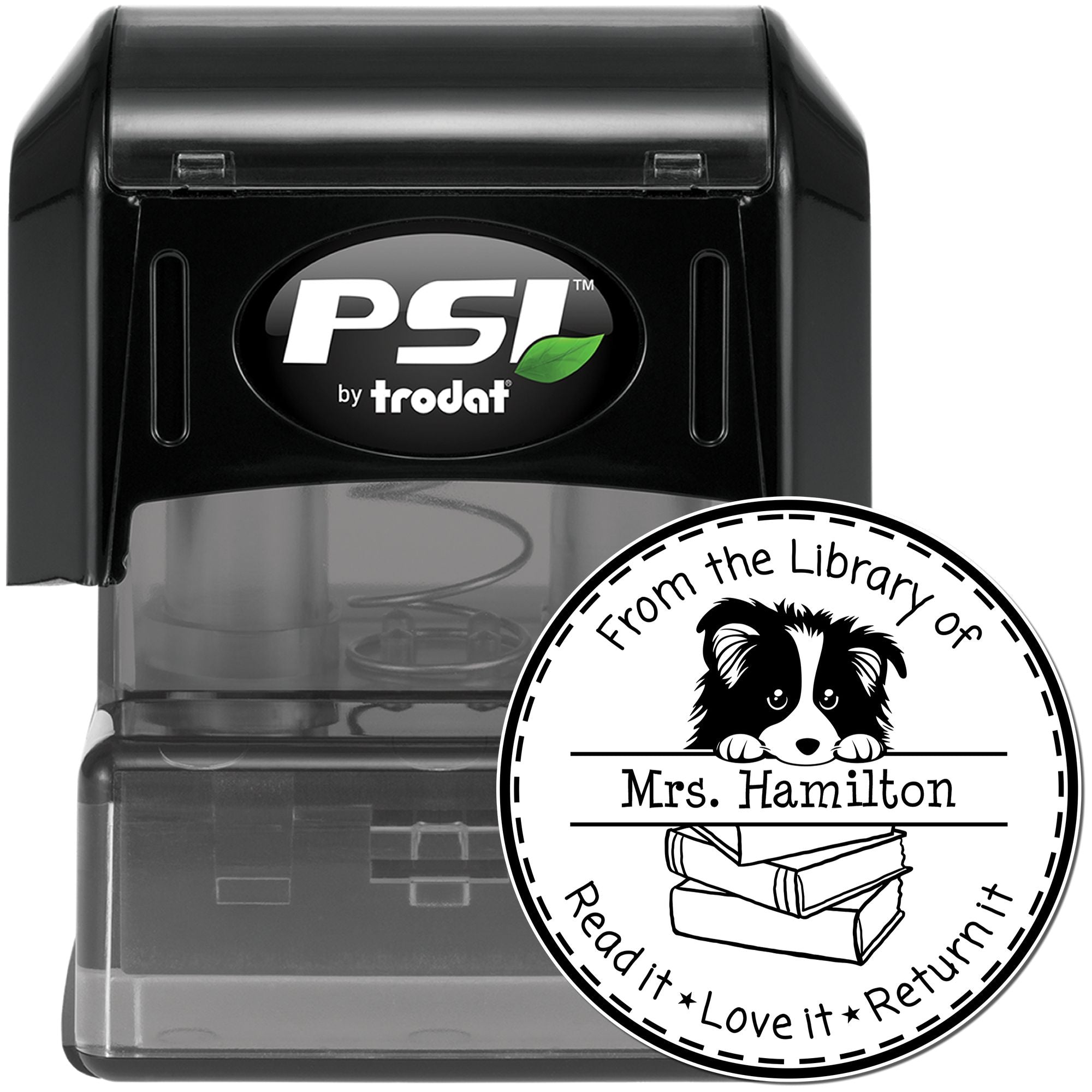 Shetland Sheepdog Puppy Themed Read It Love It Return It For Teachers Stamper - Engineer Seal Stamps