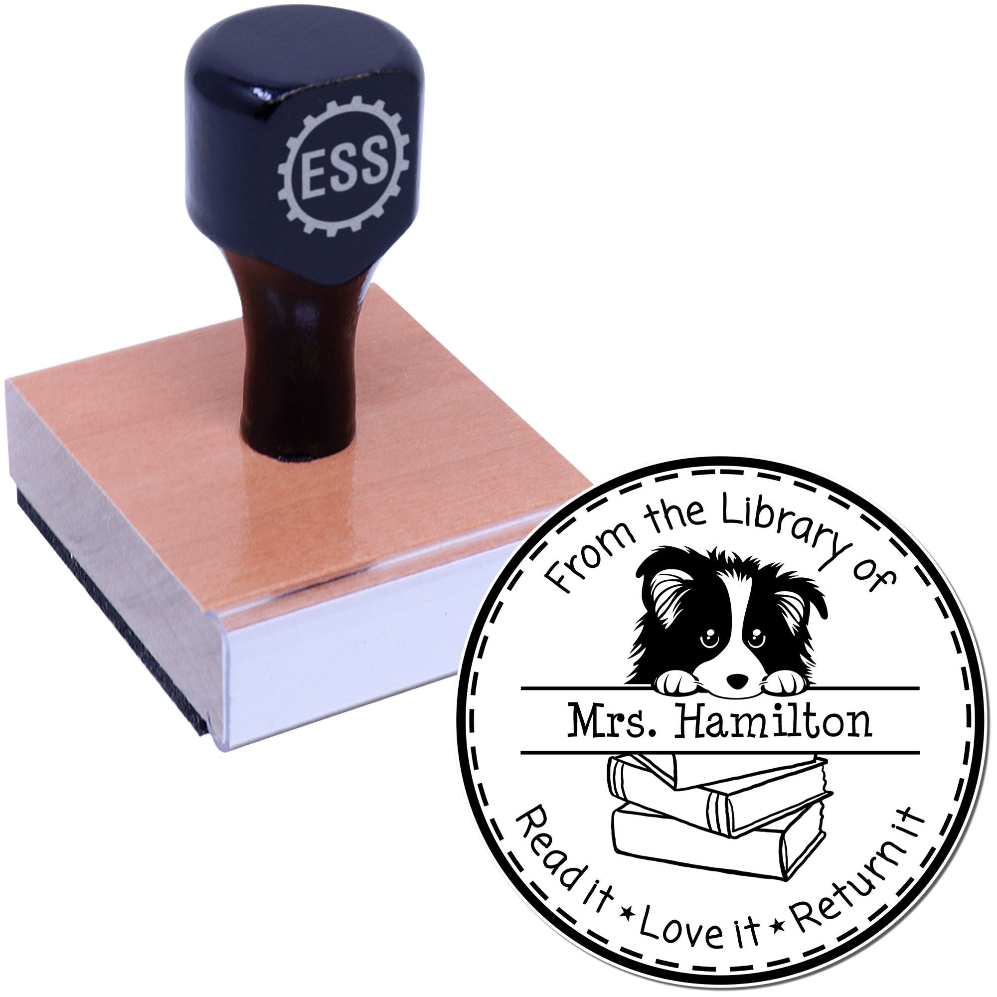 Shetland Sheepdog Customizable Read It Love It Return It Personalized Stamper