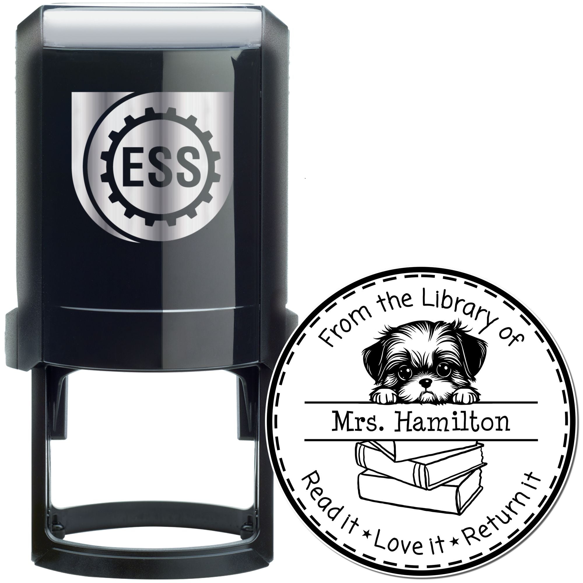 Shih Tzu Custom Read It Love It Return It Personalizable Stamper - Engineer Seal Stamps