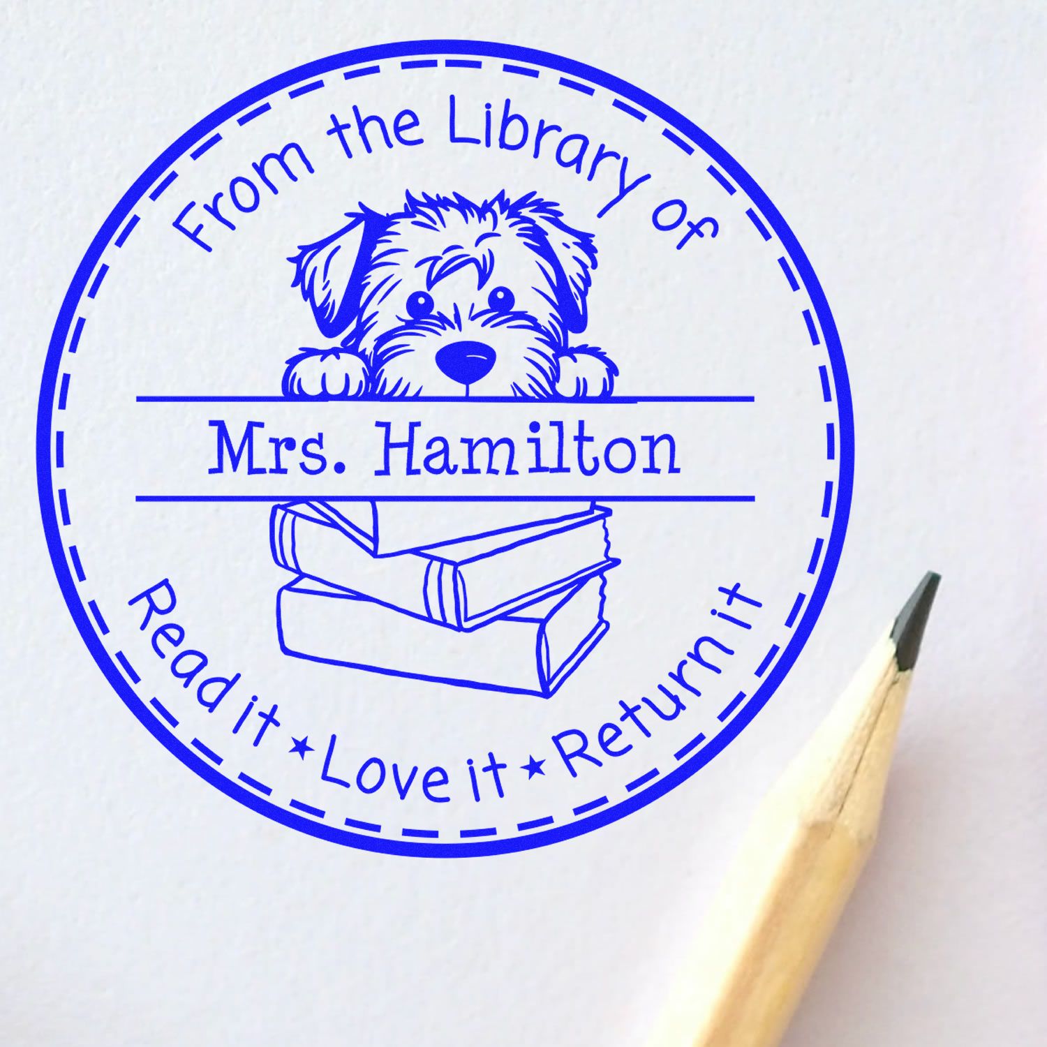 Soft Coated Wheaten Terrier Personalized Teach Stamp - Engineer Seal Stamps
