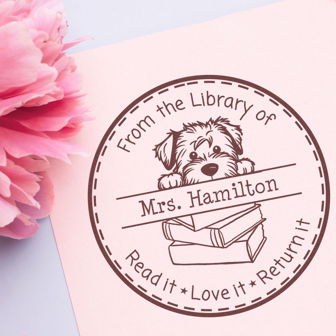Soft Coated Wheaten Terrier Personalized Teach Stamp - Engineer Seal Stamps