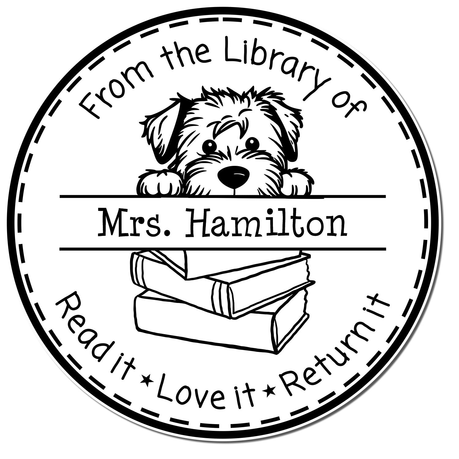 Soft Coated Wheaten Terrier Personalized Teach Stamp - Engineer Seal Stamps