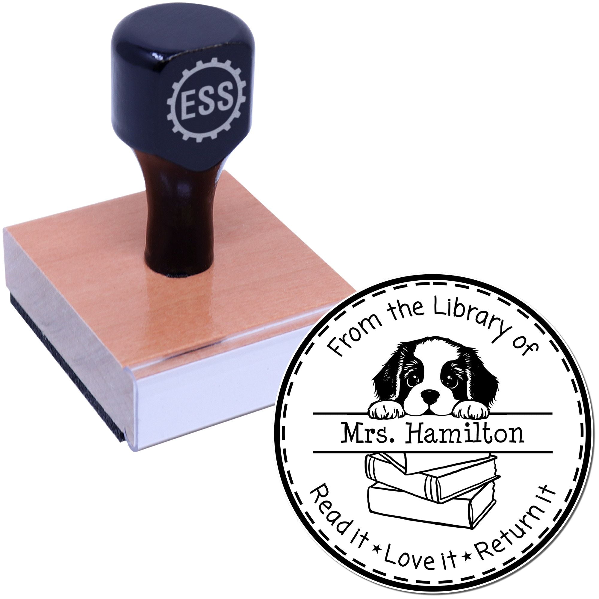 Staffordshire Bull Terrier Customizable Read It Love It Return It Library Stamp