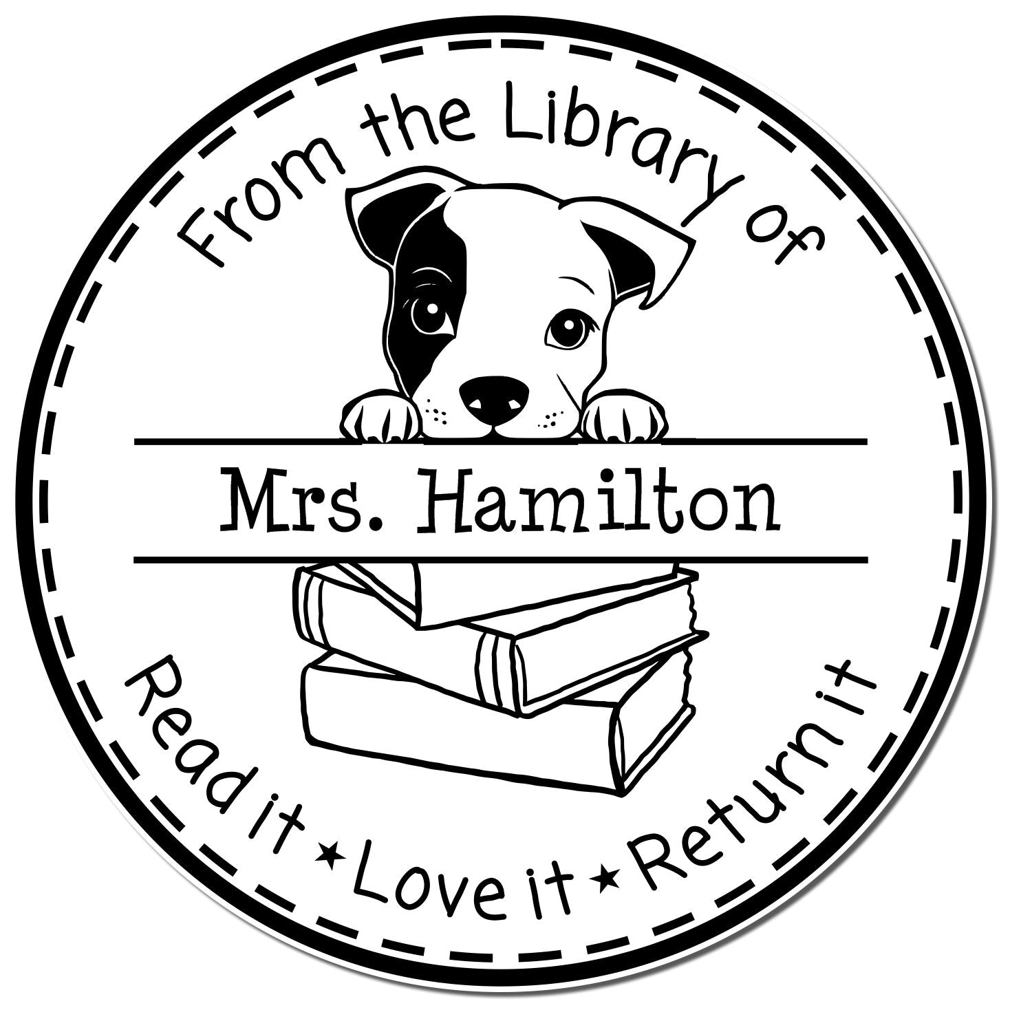 Standard Schnauzer Personalized School Rockstar Stamp - Engineer Seal Stamps