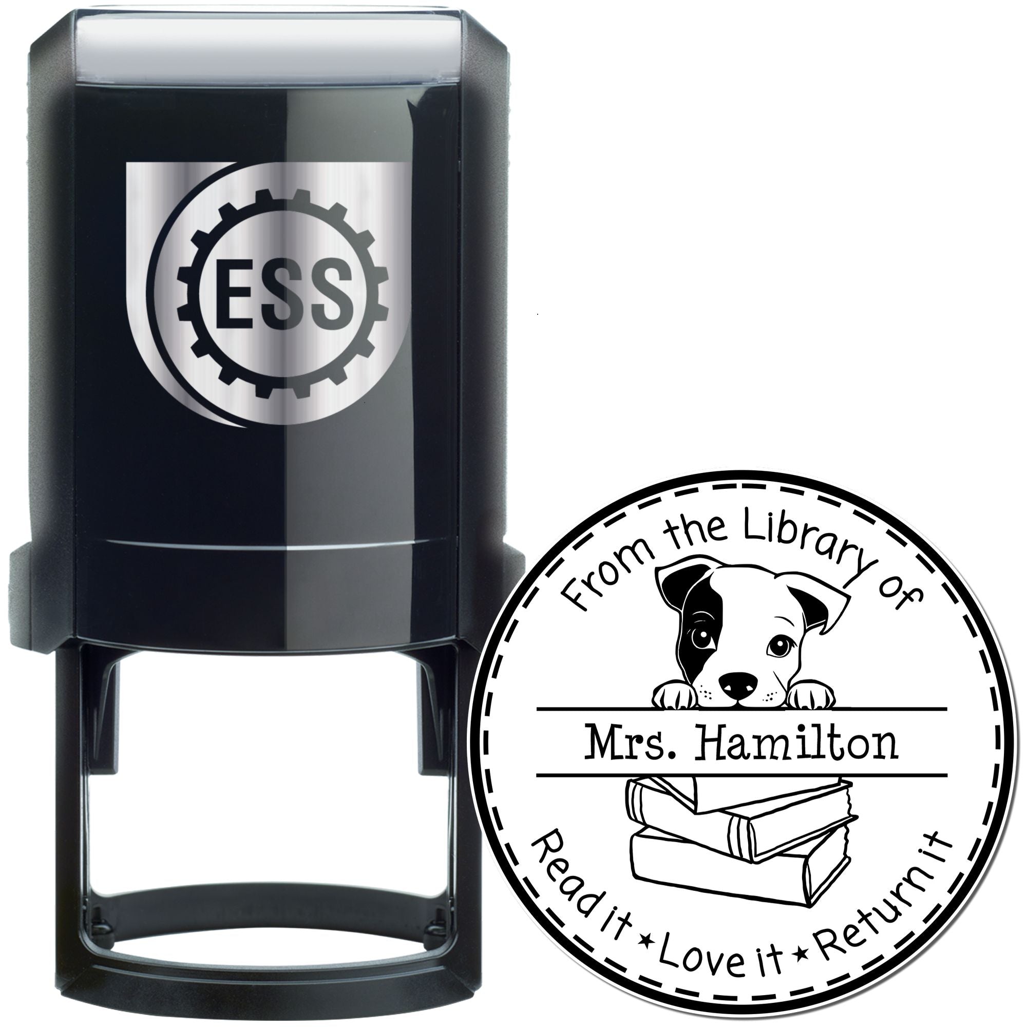 Standard Schnauzer Custom Read It Love It Return It For Teachers Stamper - Engineer Seal Stamps