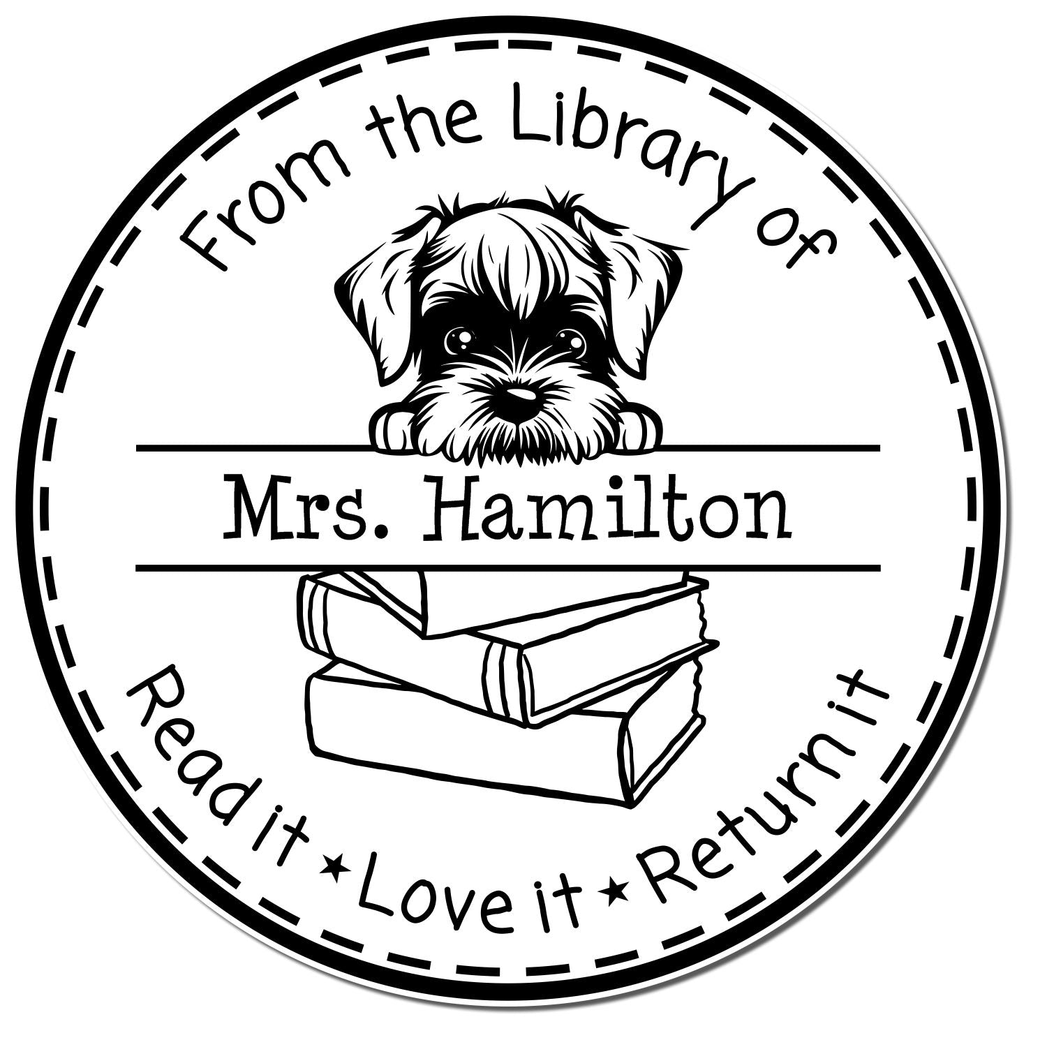 St Bernard Customizable Read It Love It Return It For Teachers Stamp - Engineer Seal Stamps