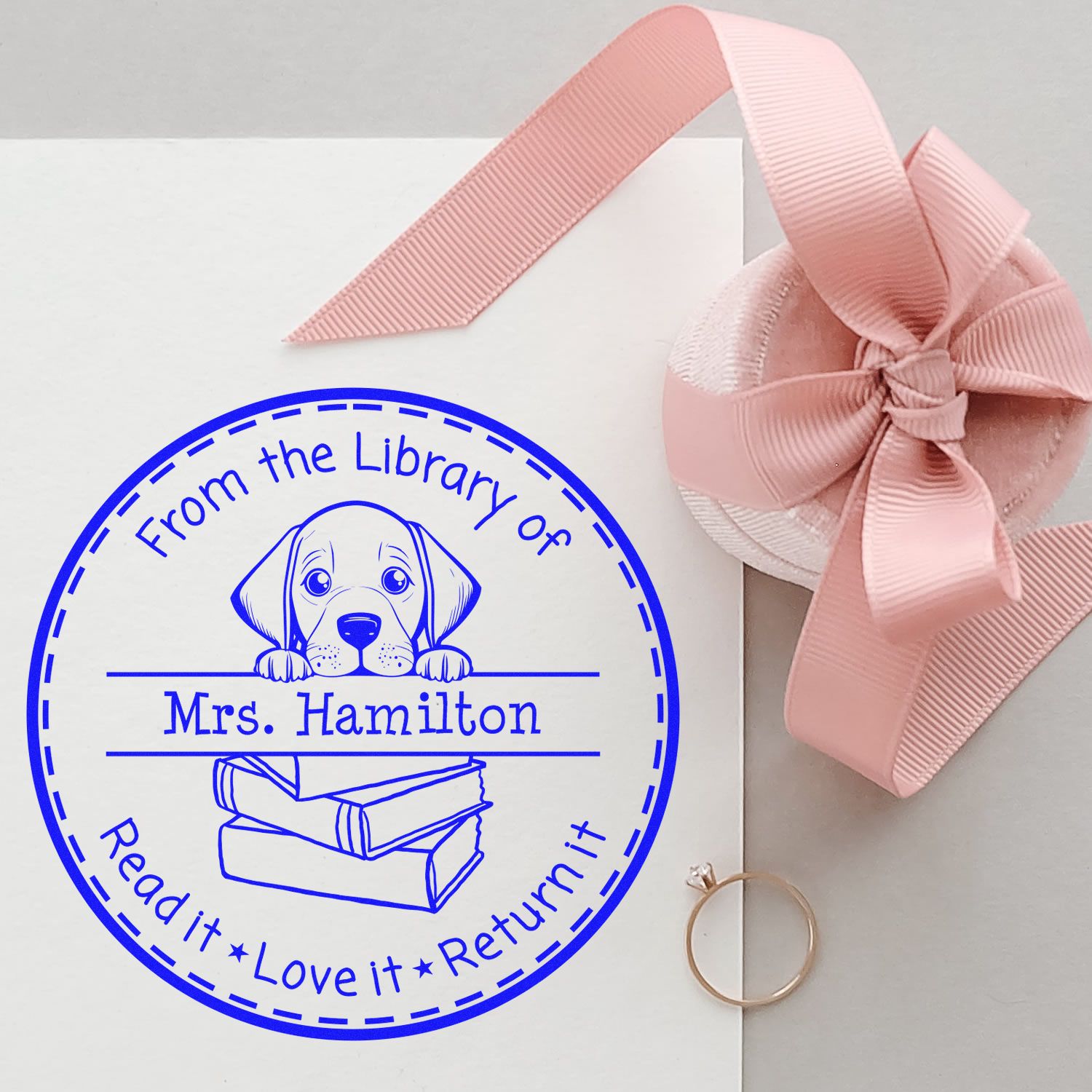 Cute Vizsla Puppy Themed Read It Love It Return It For Kids Stamper - Engineer Seal Stamps