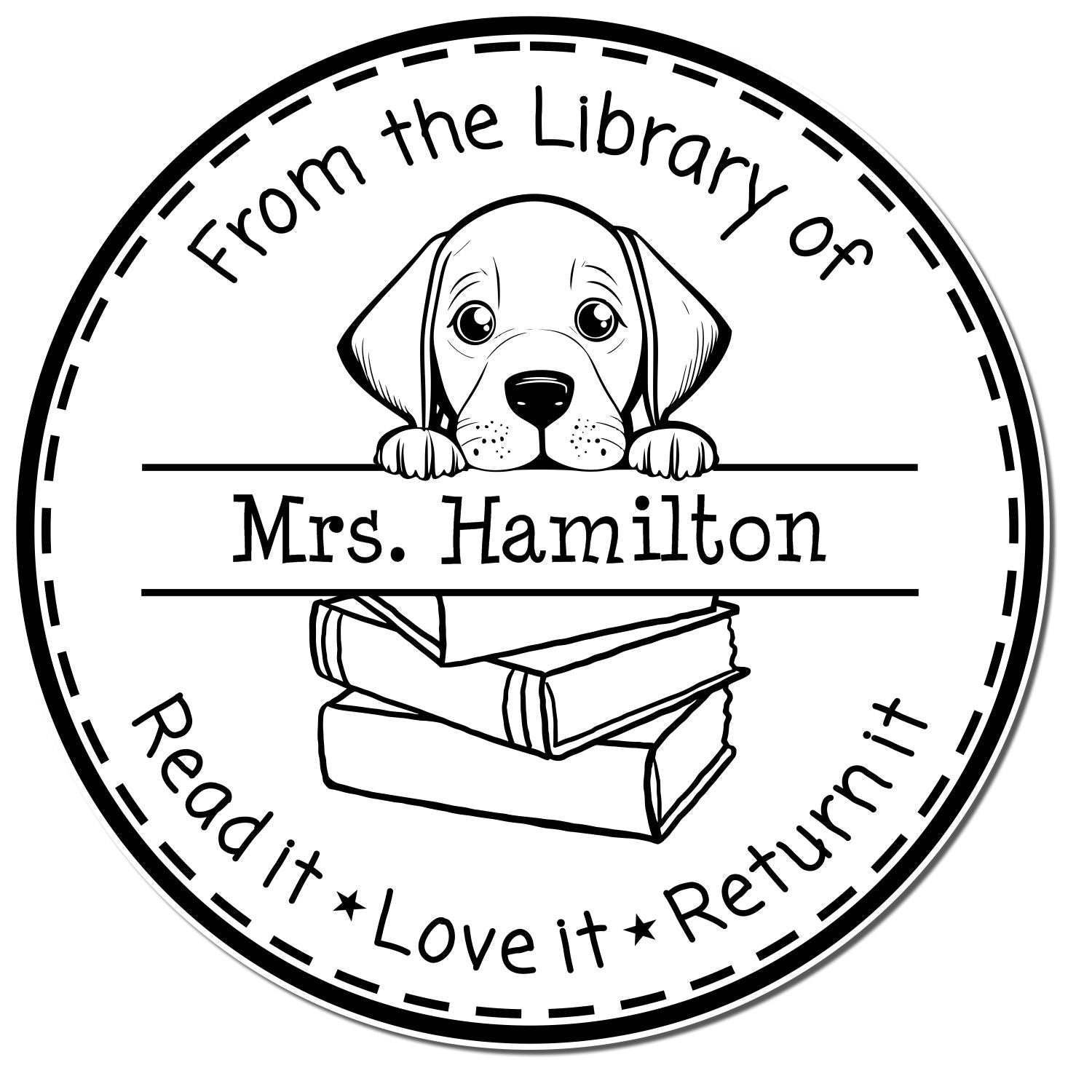 Vizsla Customizable Read It Love It Return It For Students Stamper - Engineer Seal Stamps