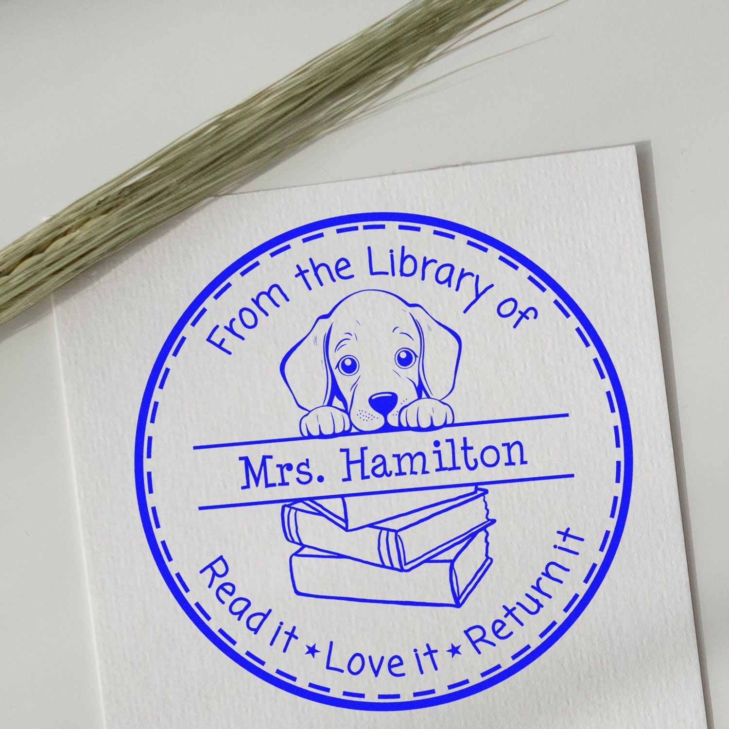 Weimaraner Personalized Read It Love It Return It Stamper - Engineer Seal Stamps