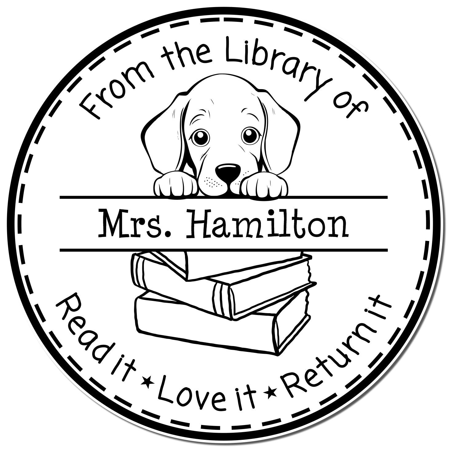 Cute Weimaraner Puppy Themed Read It Love It Return It For Kids Stamp - Engineer Seal Stamps