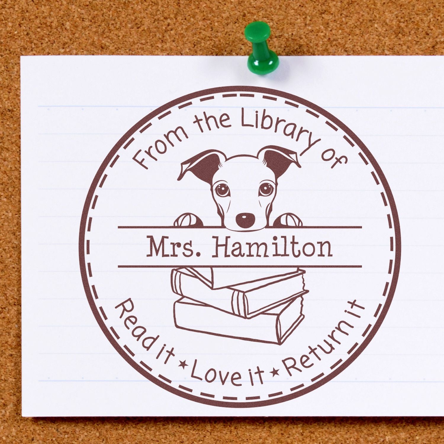 Whippet Custom Read It Love It Return It For Schools Stamp - Engineer Seal Stamps