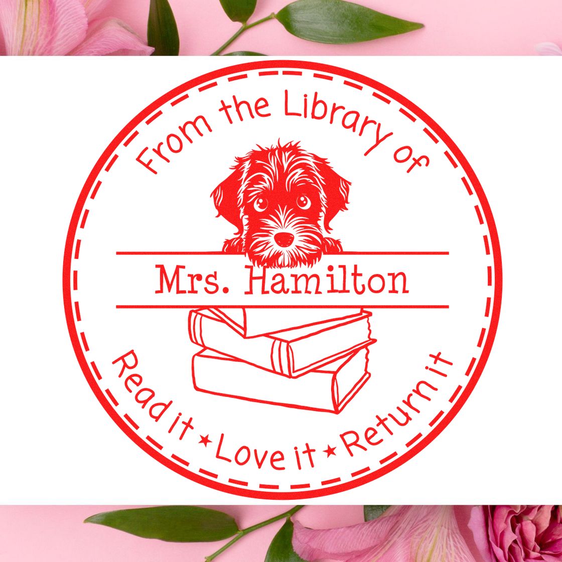 Wirehaired Pointing Griffon Customizable Read It Love It Return It For Libraries Stamper