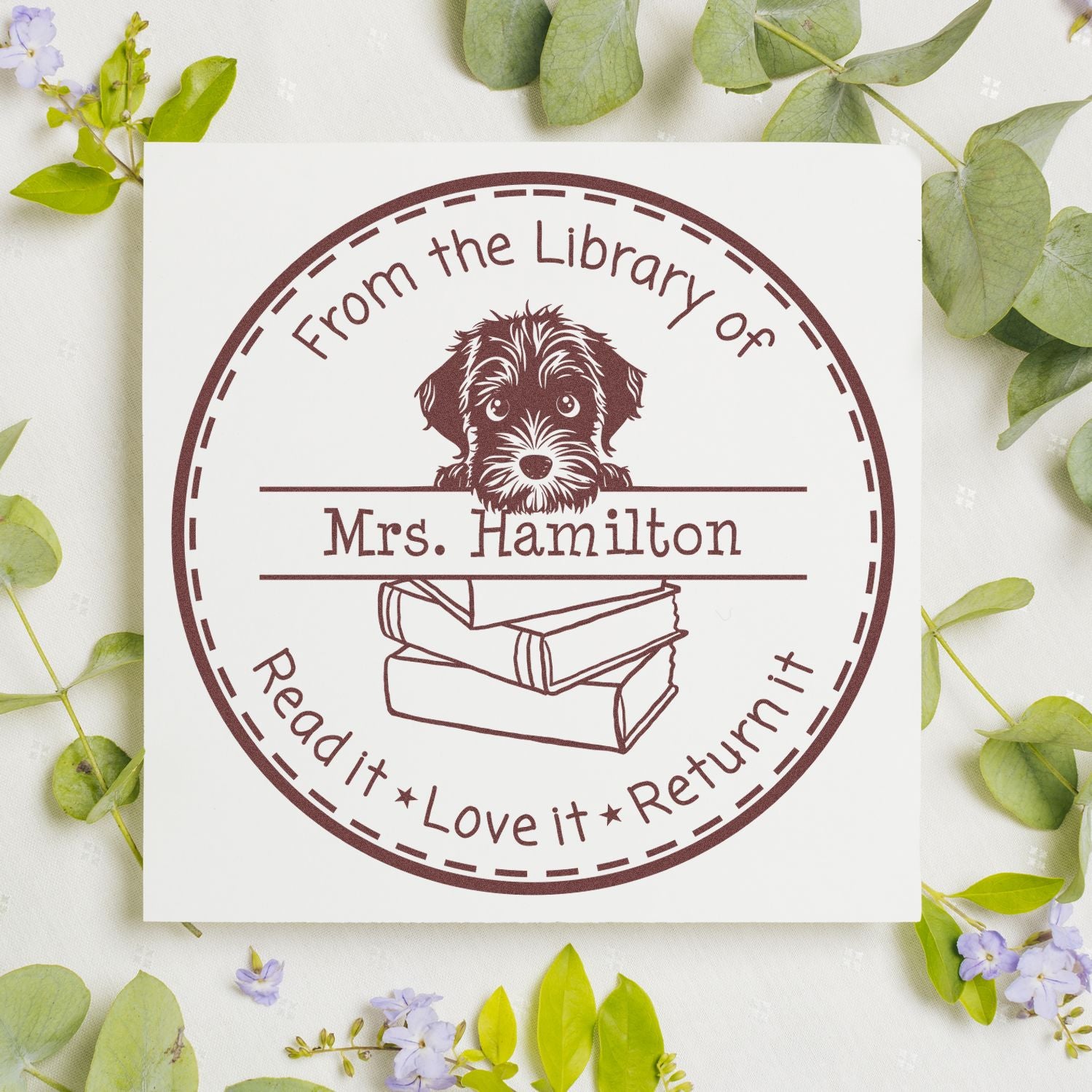 Wirehaired Pointing Griffon Custom Read It Love It Return It For Libraries Stamper - Engineer Seal Stamps