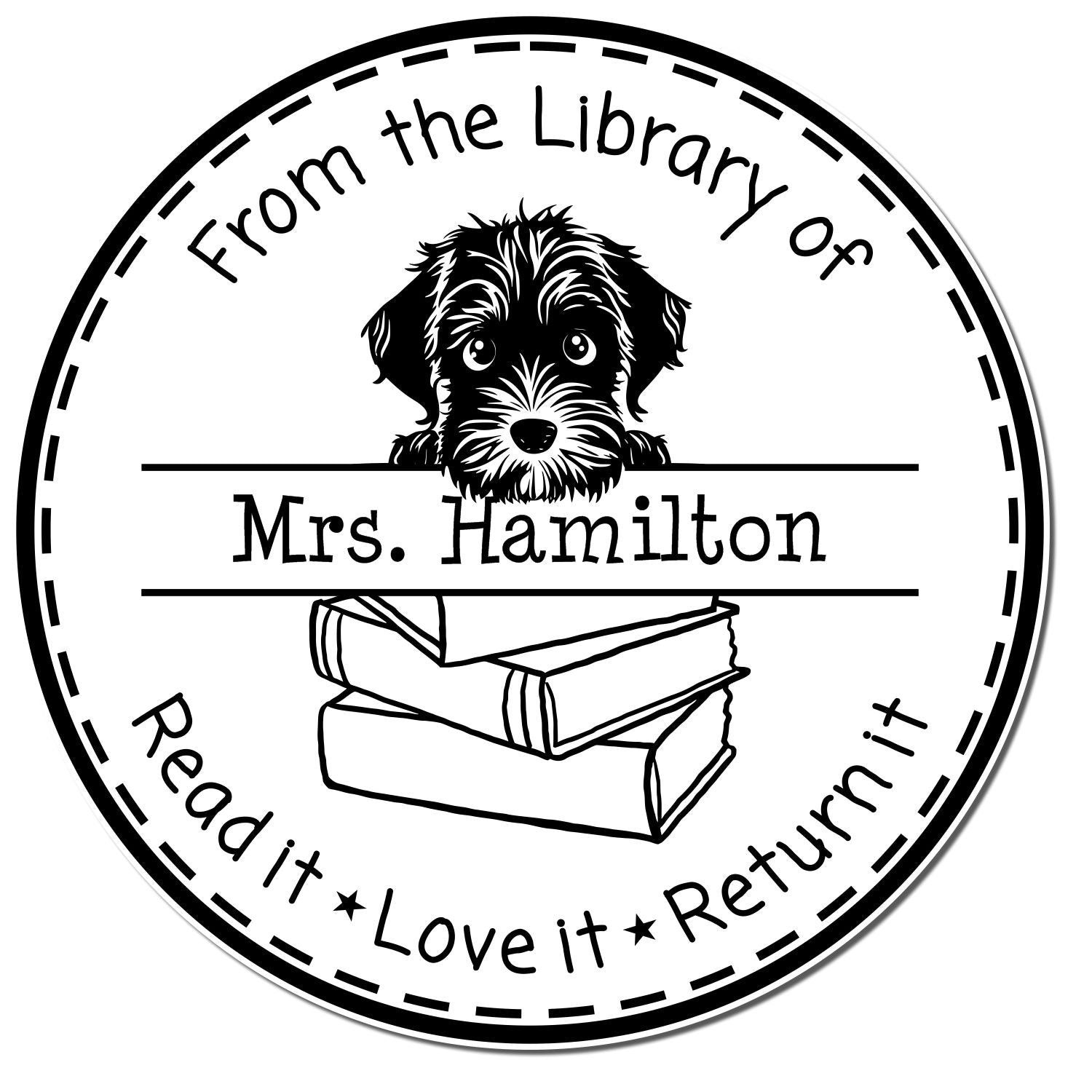 Wirehaired Pointing Griffon Personalized Read It Love It Return It Stamp - Engineer Seal Stamps