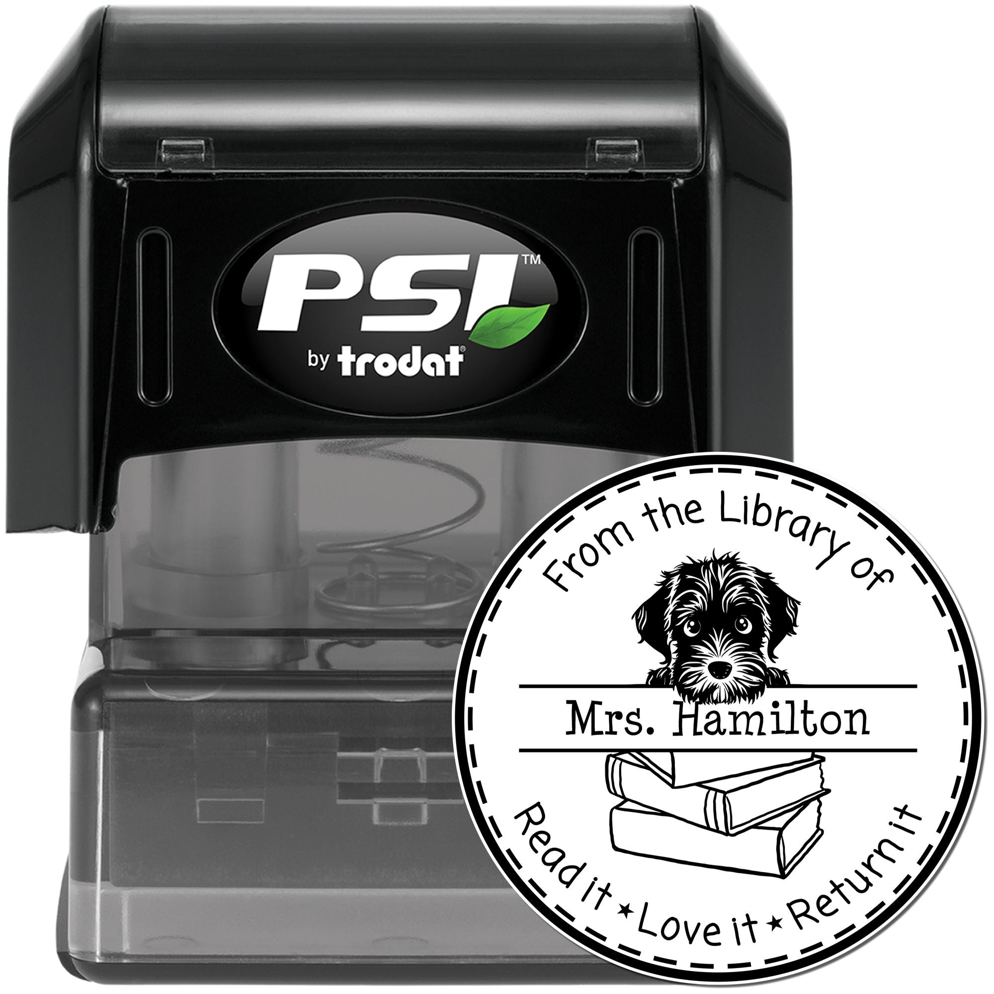 Cute Wirehaired Pointing Griffon Puppy Themed Read It Love It Return It For Books Stamper - Engineer Seal Stamps