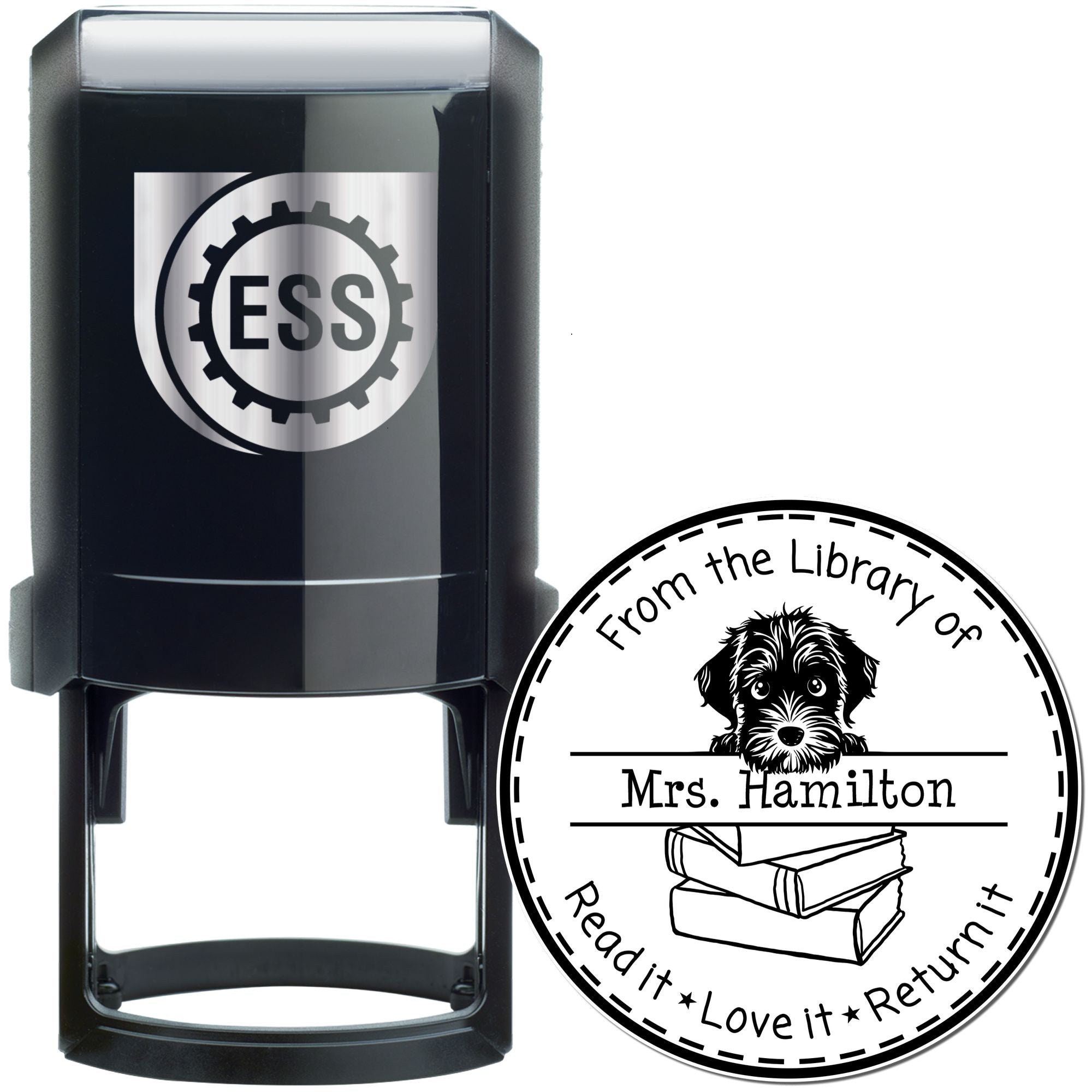 Wirehaired Pointing Griffon Custom Read It Love It Return It For Libraries Stamper - Engineer Seal Stamps