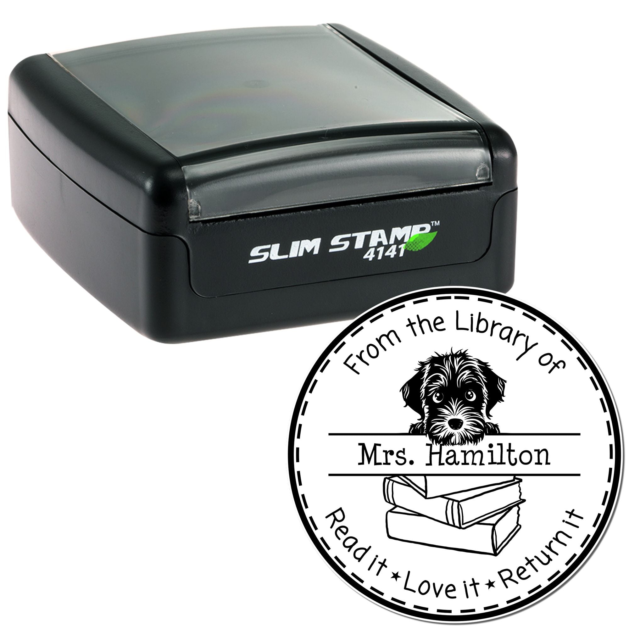 Wirehaired Pointing Griffon Personalized Read It Love It Return It Stamp - Engineer Seal Stamps