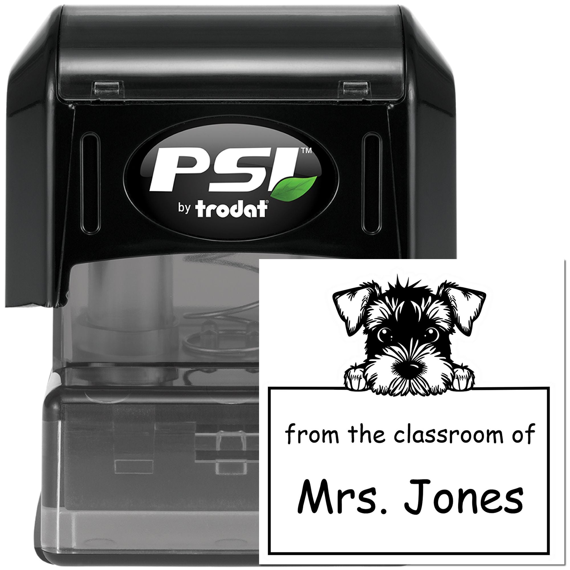 PSI Pre-Inked Airedale Terrier Personalized Teaching Stamper - Engineer Seal Stamps