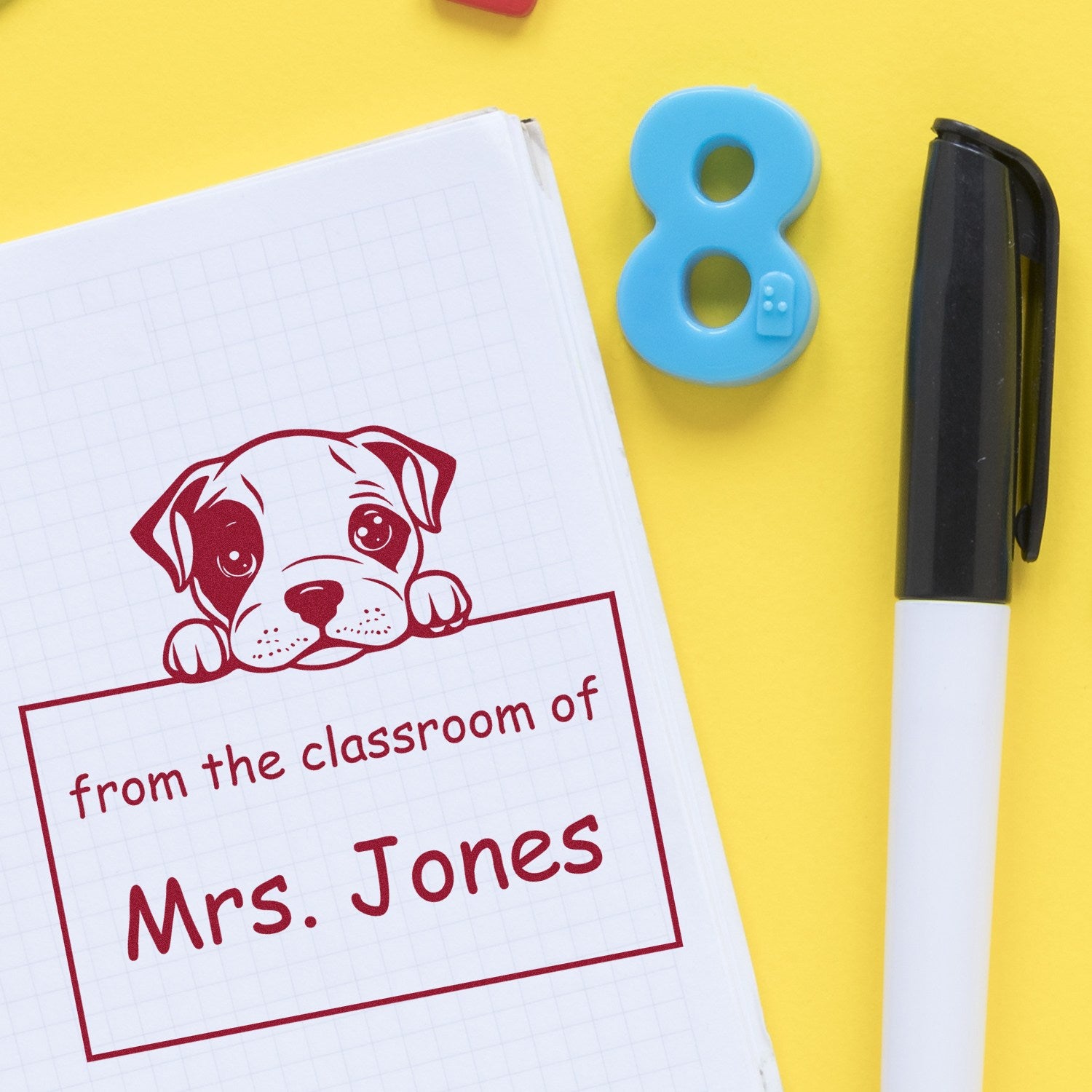 American Staffordshire Terrier Personalizable Teachers Stamper Pre-Inked - Engineer Seal Stamps