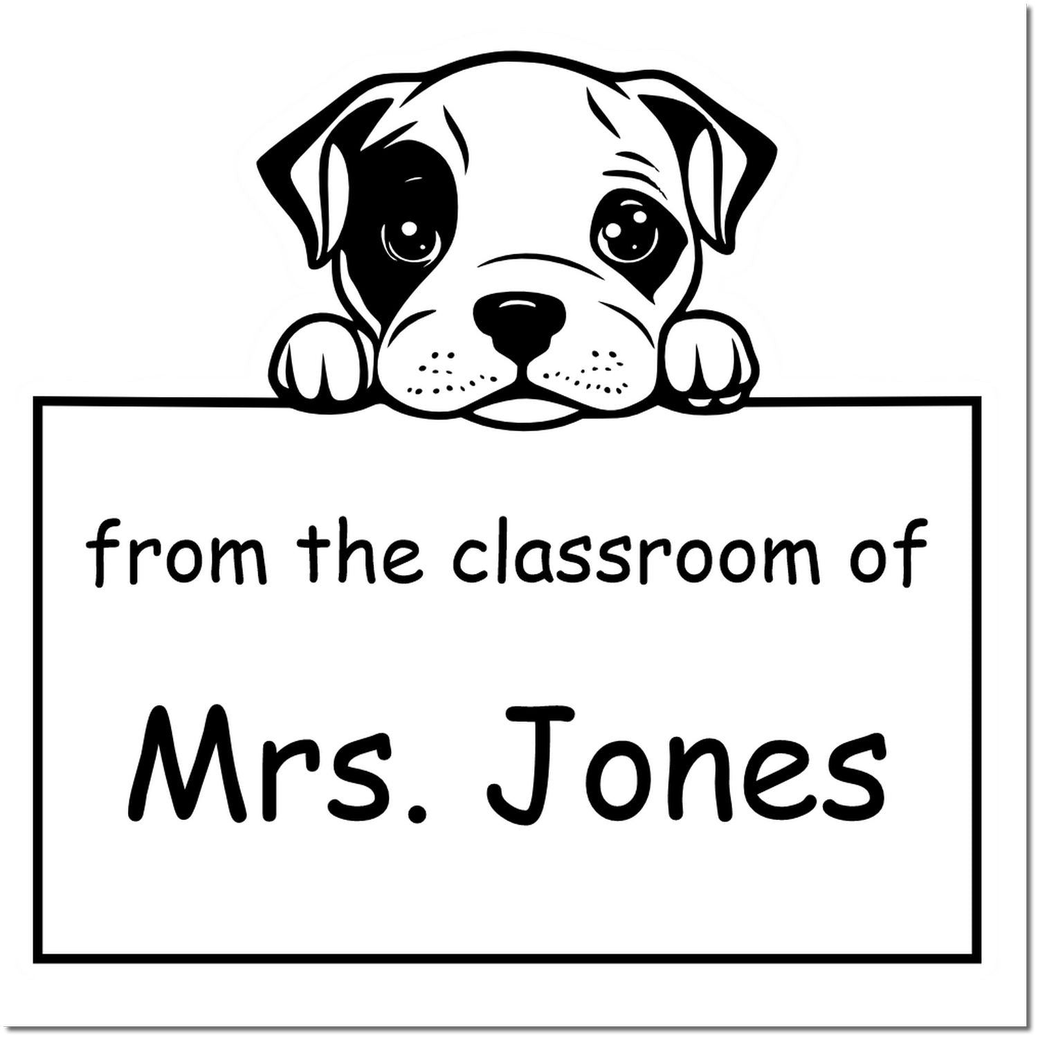 PSI Pre-Inked American Staffordshire Terrier Personalized Teachers Stamper - Engineer Seal Stamps