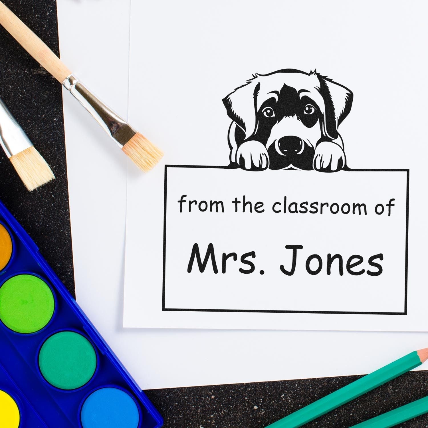 Anatolian Shepherd Personalizable Teacher's Stamp Pre-Inked - Engineer Seal Stamps